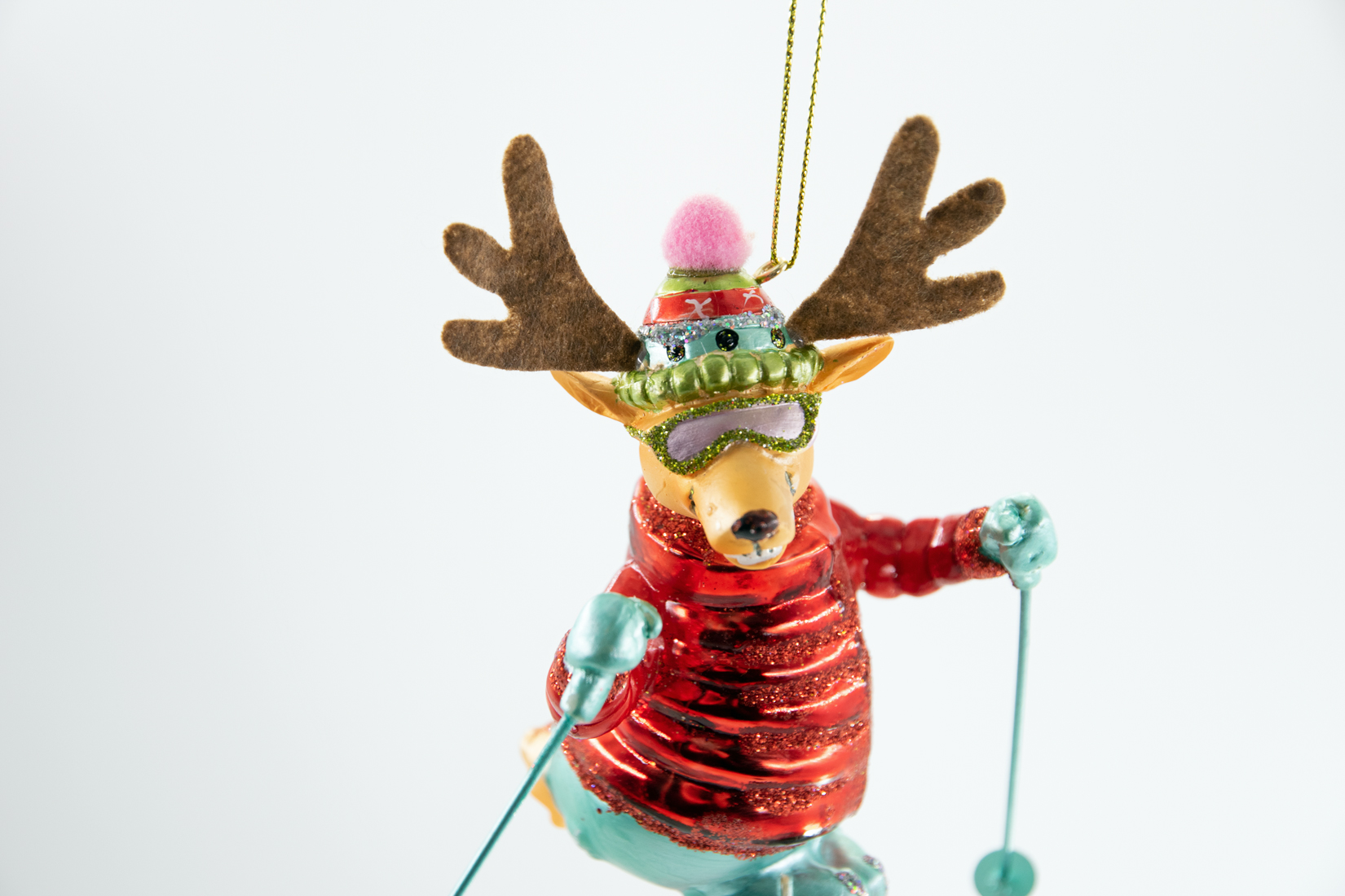 Weihnachtsschmuck Hänger Rentier Skifahrer