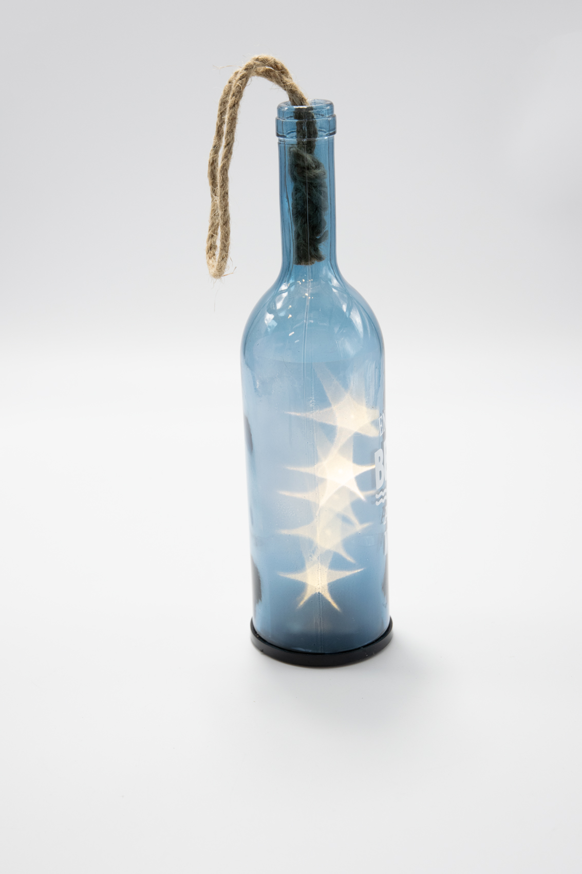 Glasflasche beleuchtet (LED) Maritim