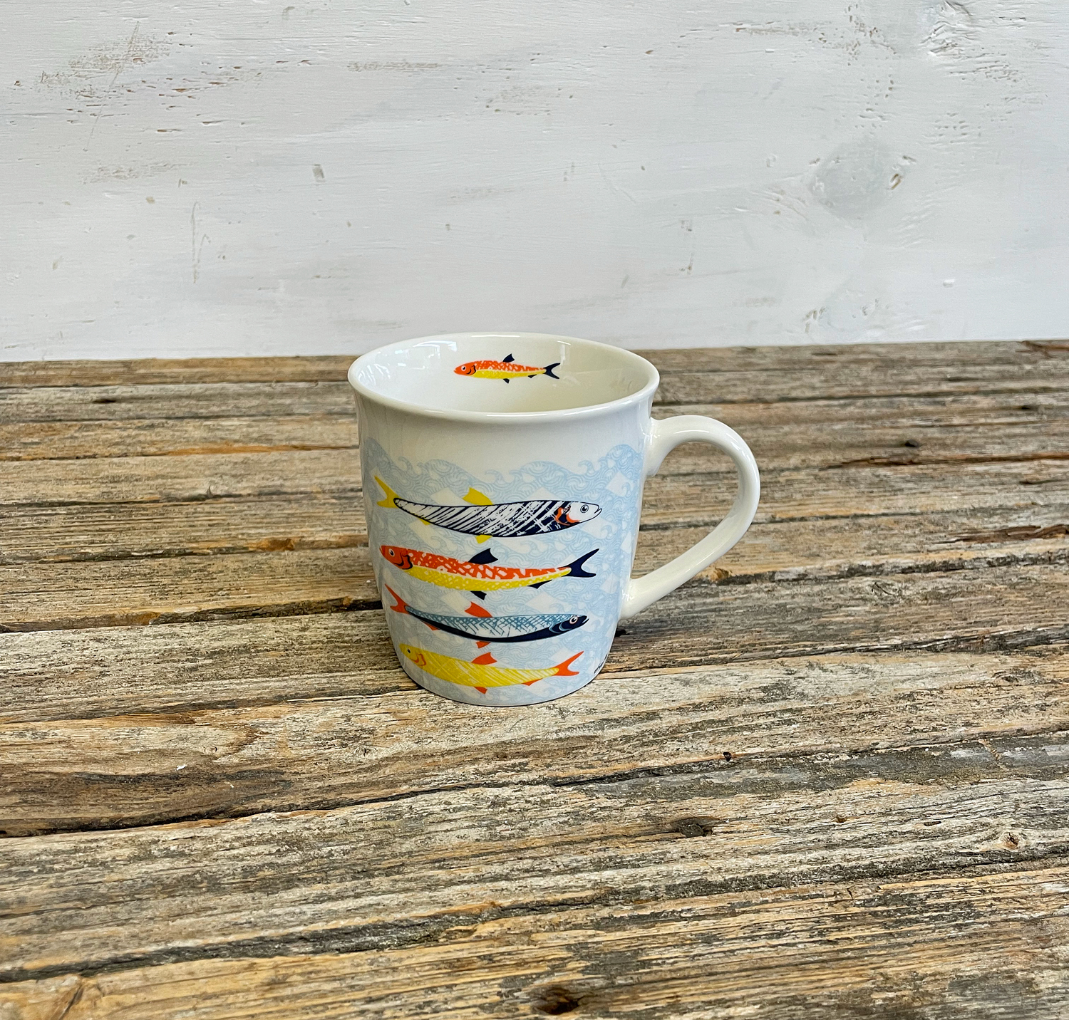 Kaffeetasse 'Onda' Maritim mit Fischen aus Porzellan