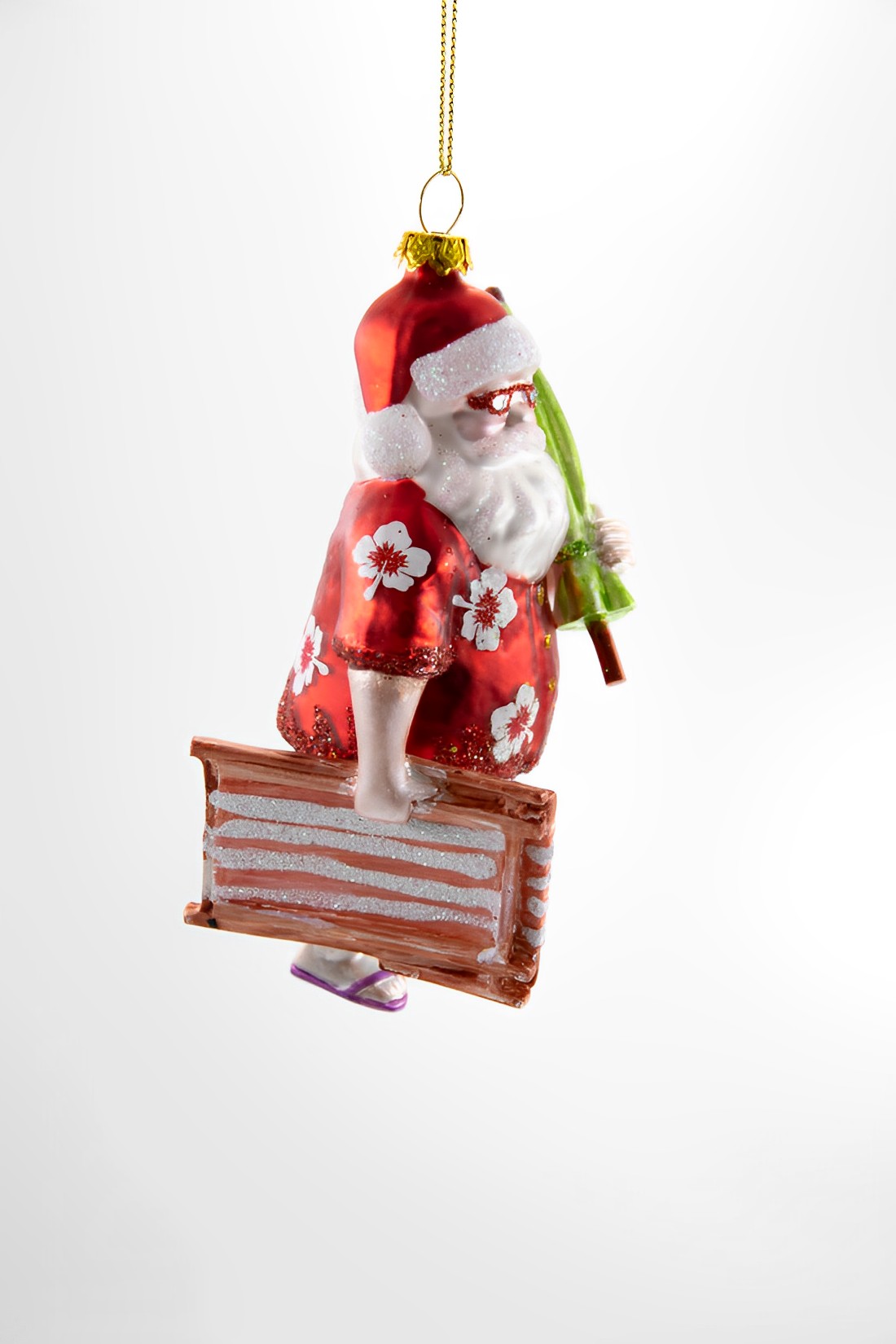 Santa mit Liegestuhl Weihnachtsschmuck  