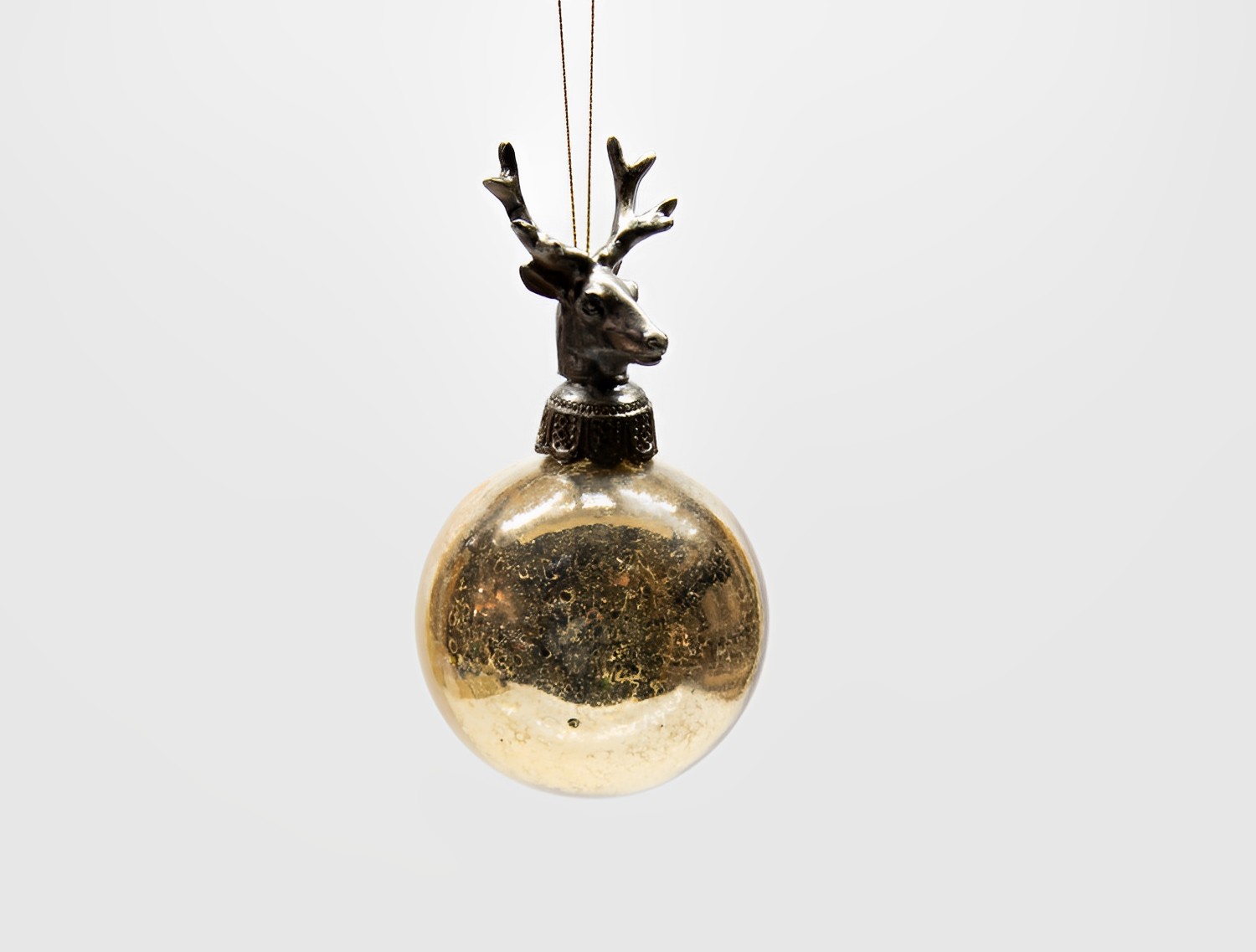 Good Will Glaskugel Hirsch Rentier Christbaumschmuck  