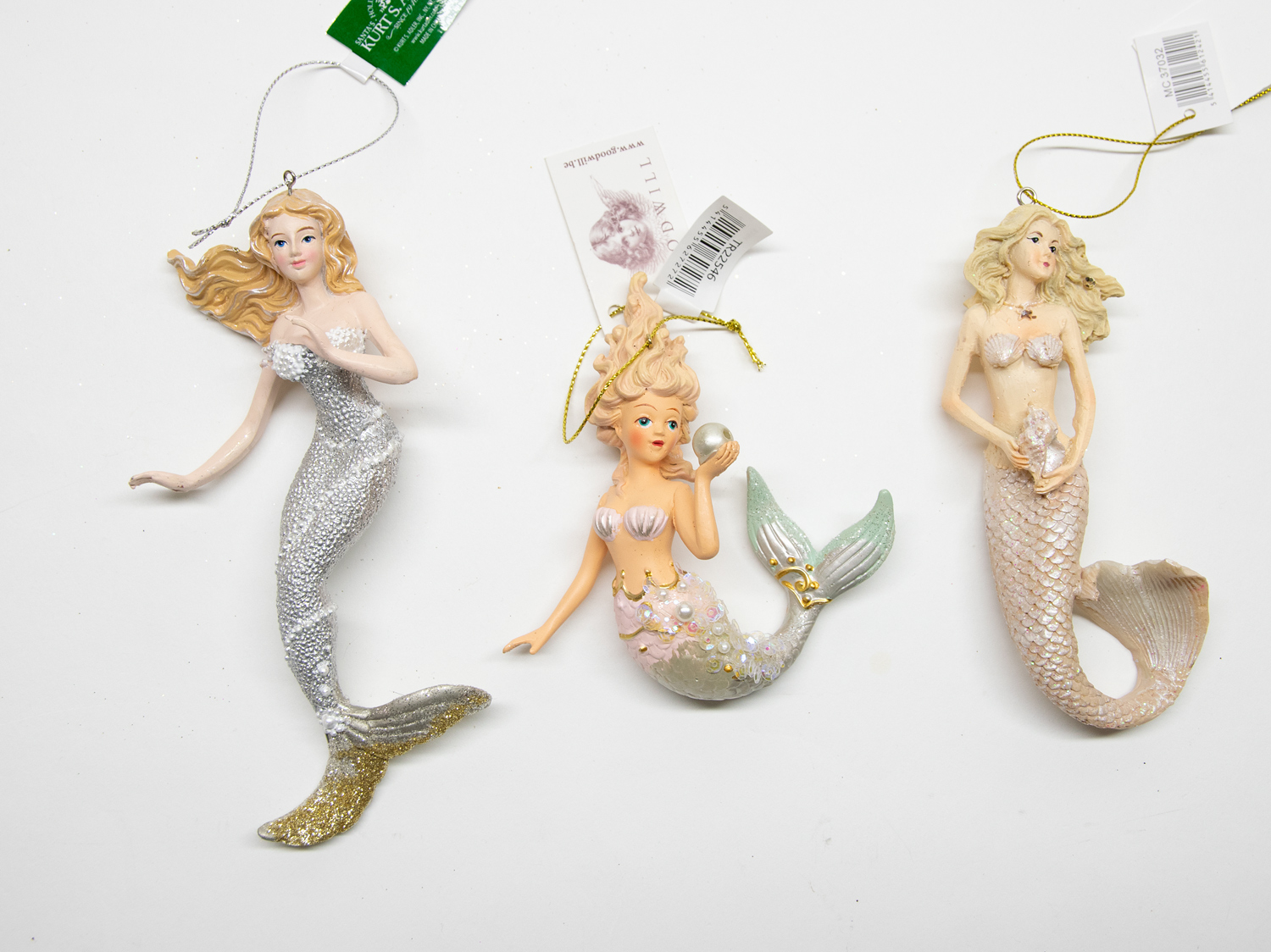 Meerjungfrau 3er Set B-Ware Christbaumschmuck  