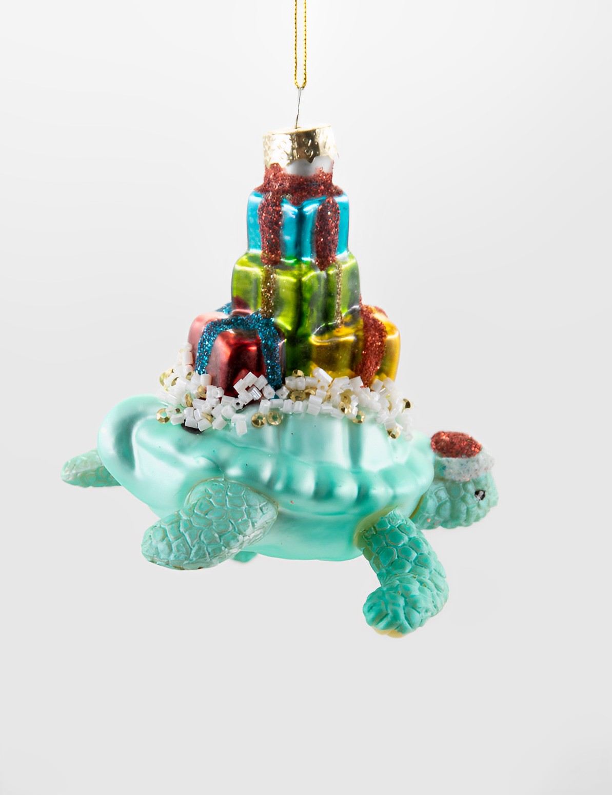 Sass & Belle Turtel Schildkröte mit Geschenken Weihnachtsschmuck   