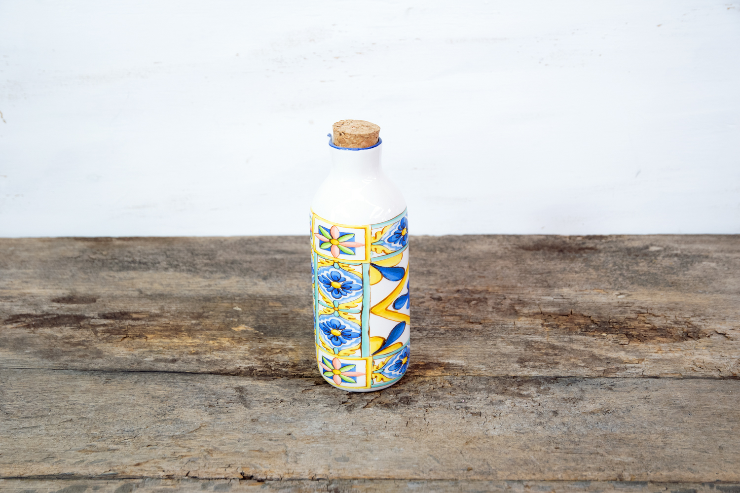 Essig- Ölflasche Keramik mit Korkverschluss Landhausstil