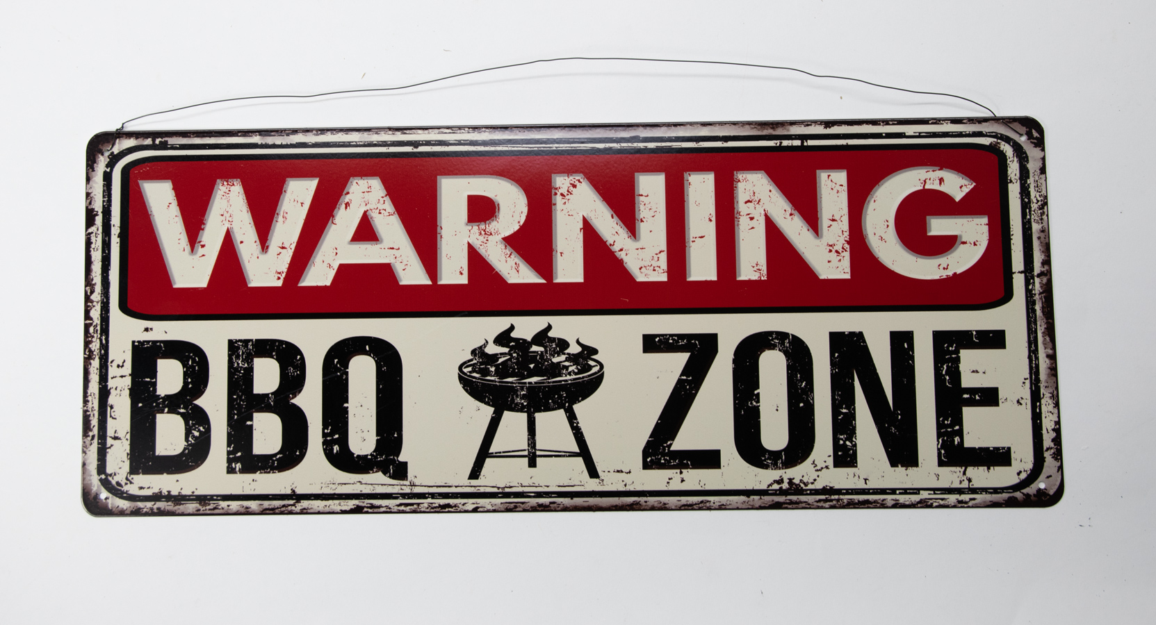 Schild Warning BBQ Zone