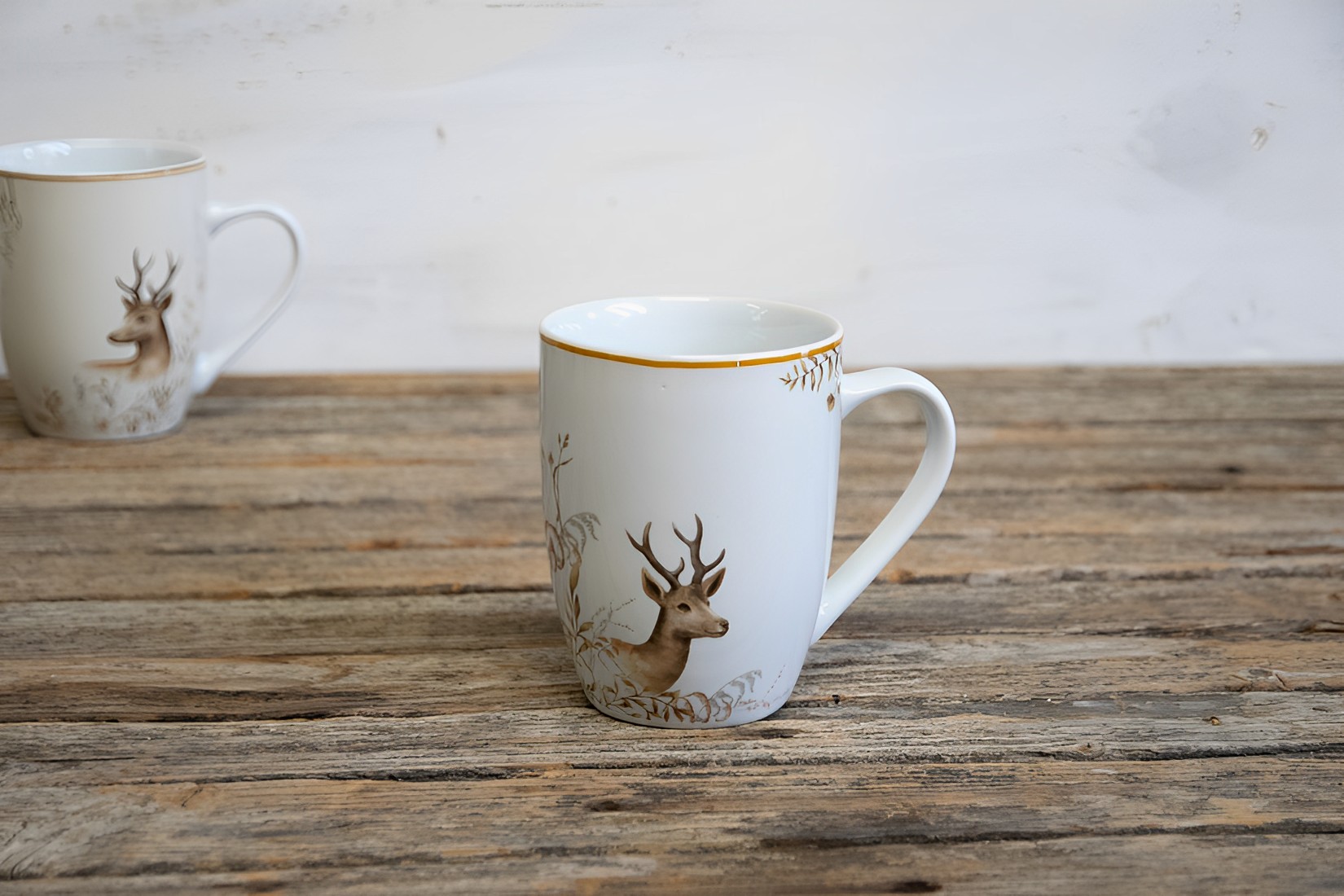 Hirsch Kaffeetasse Becher Tasse Hirsch Maria Porzellan 330ml Landhausstil