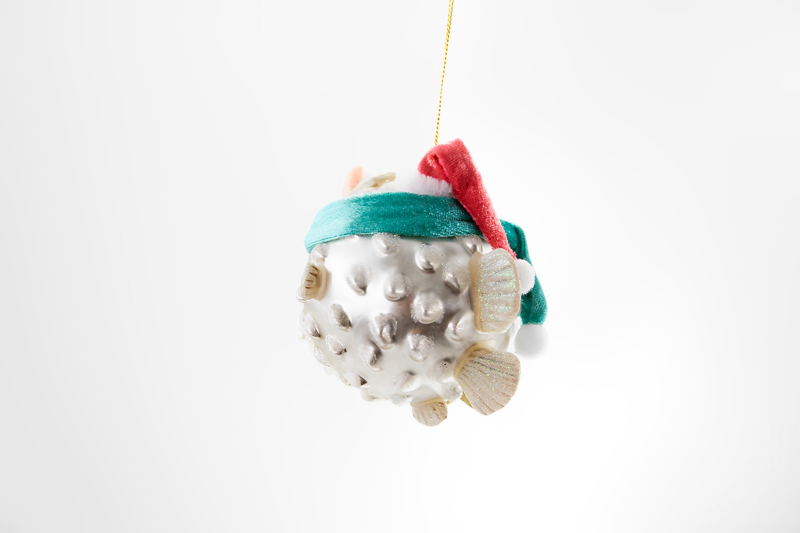 Kugelfisch mit Weihnachtsmütze Weihnachtsschmuck