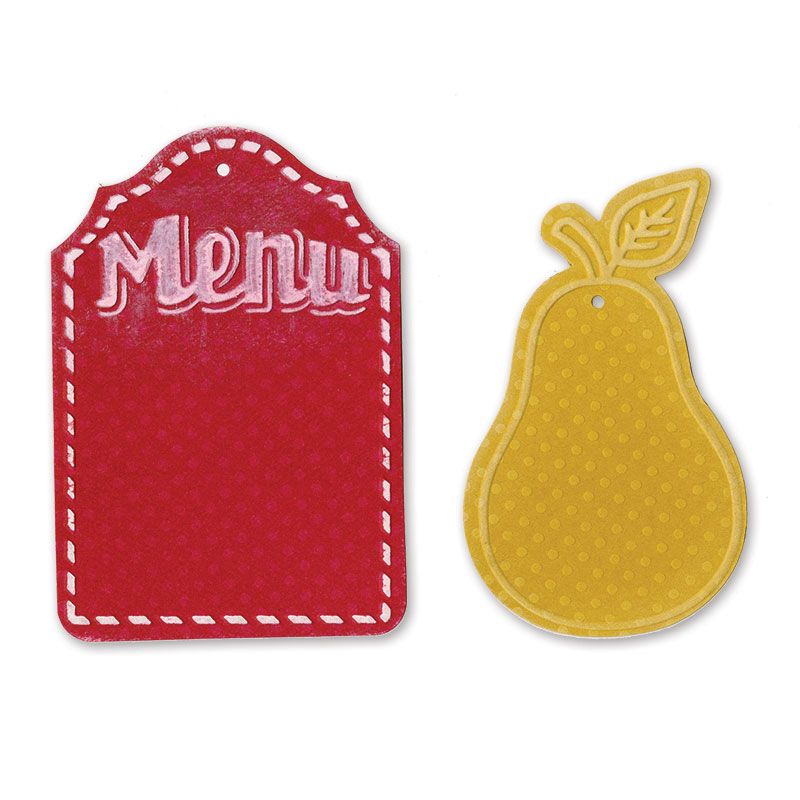 Sizzix BIGZ Die Pear Menu Tags Embossing Folder