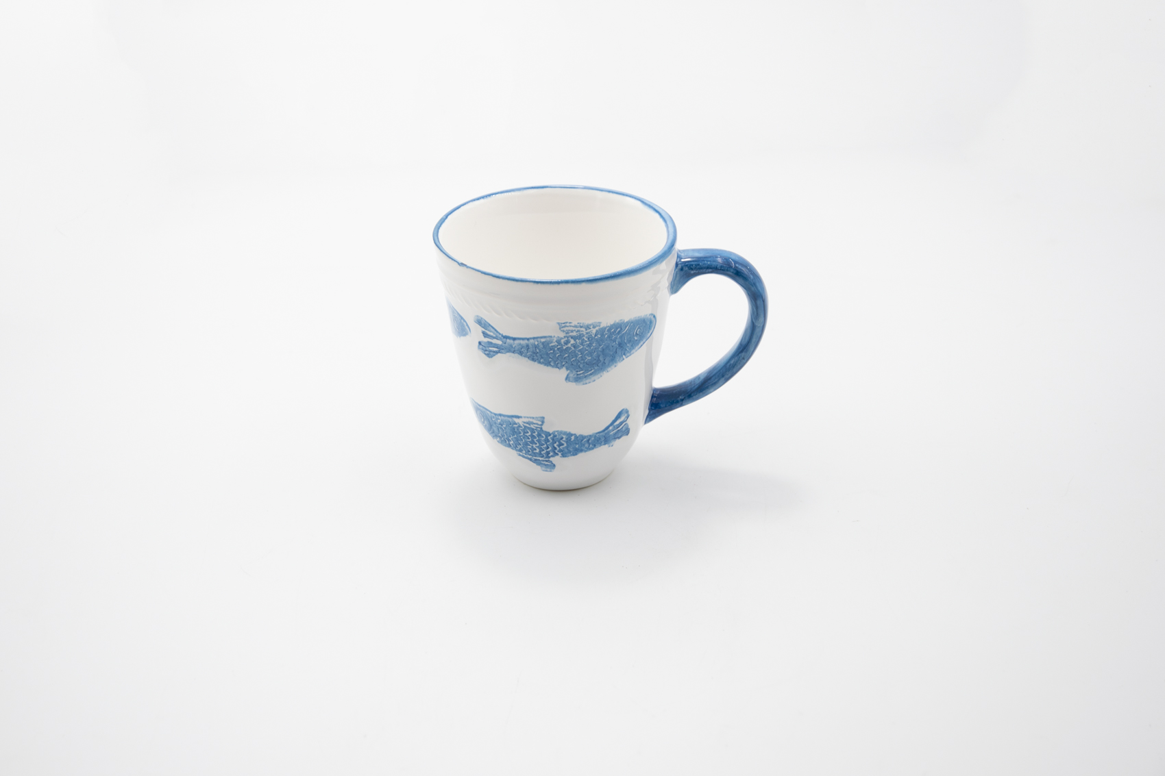 Kaffeetasse Fische Keramik 350ml Maritim Landhausstil