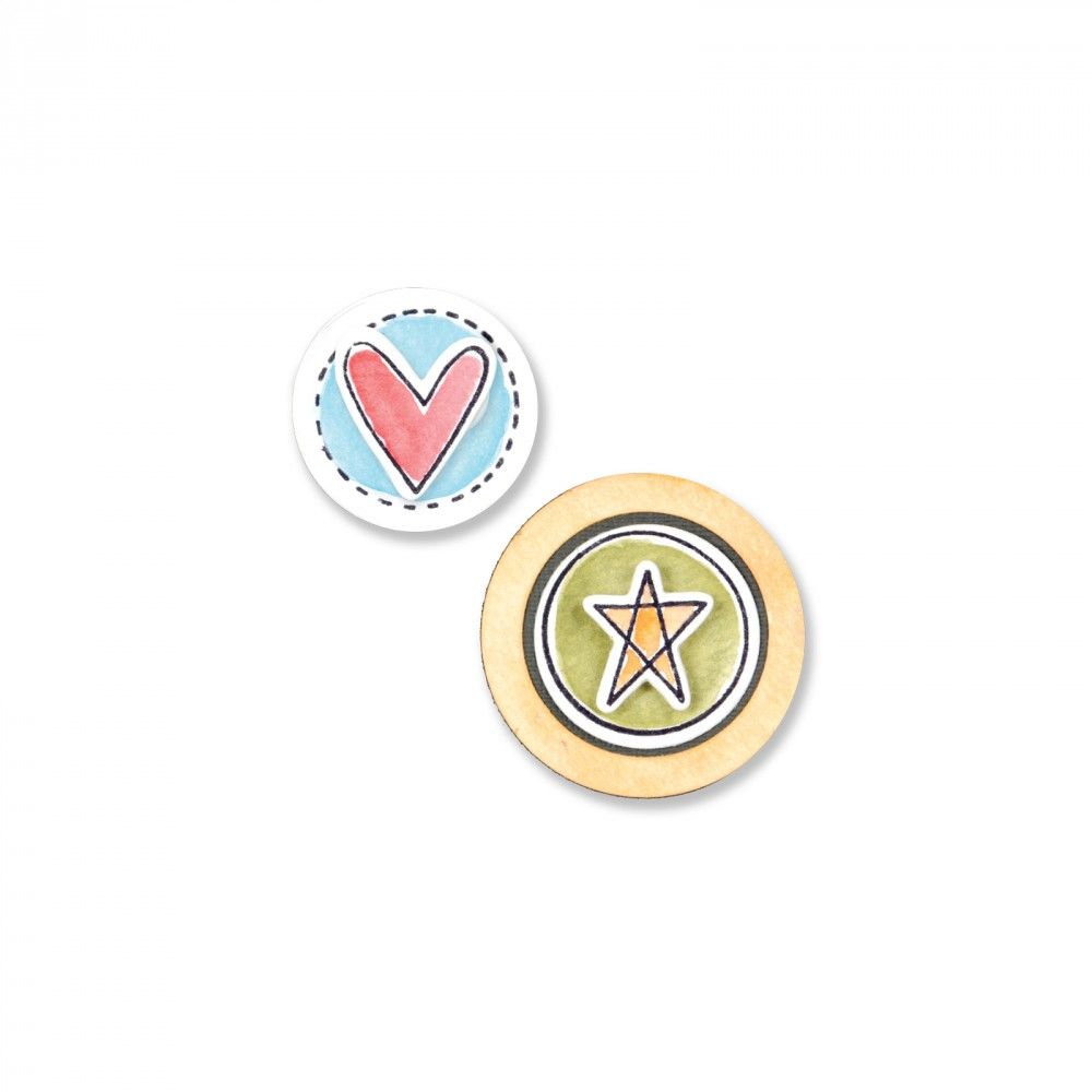 Sizzix Stanze Framelits & Stamps Circles & Icons Heart & Star