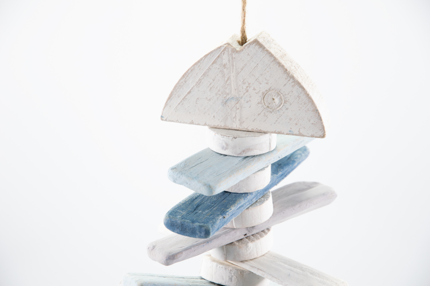 Deco Fisch blau / weiss Knochenfisch Maritim