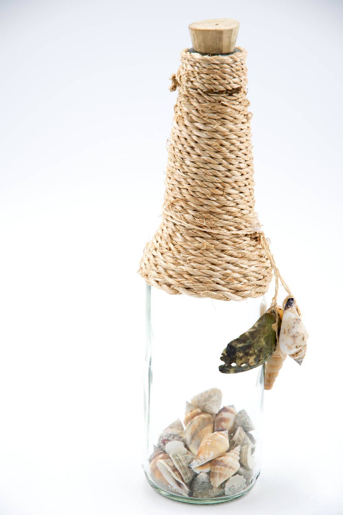 Dekoflasche mit Muscheln Maritim