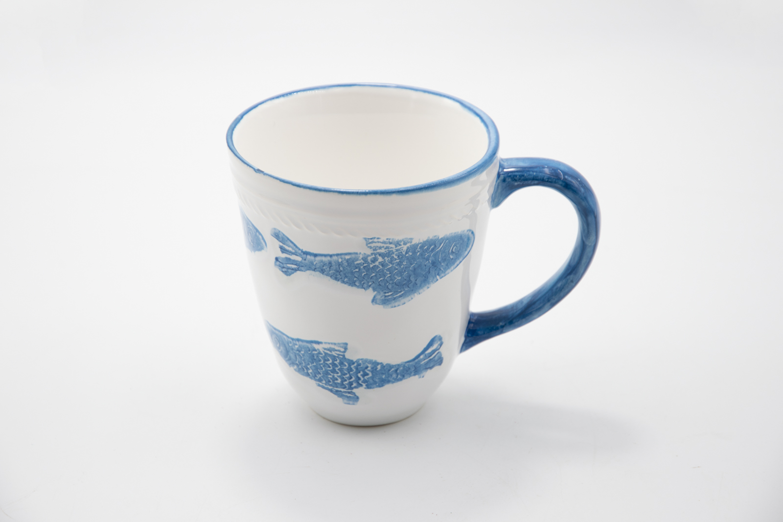 Kaffeetasse Fische Keramik 350ml Maritim Landhausstil