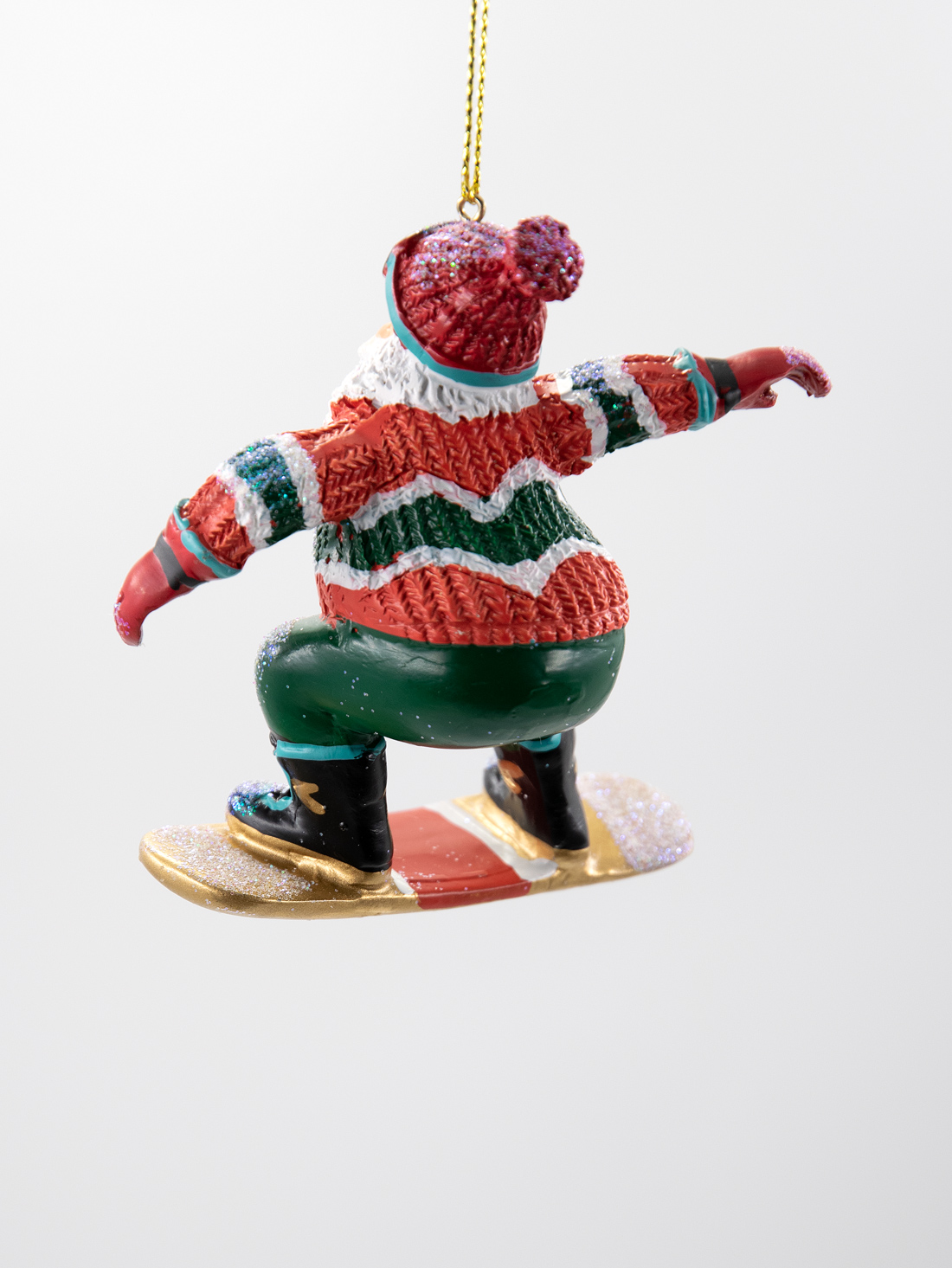 Weihnachtsmann auf dem Snowboard Christbaumschmuck