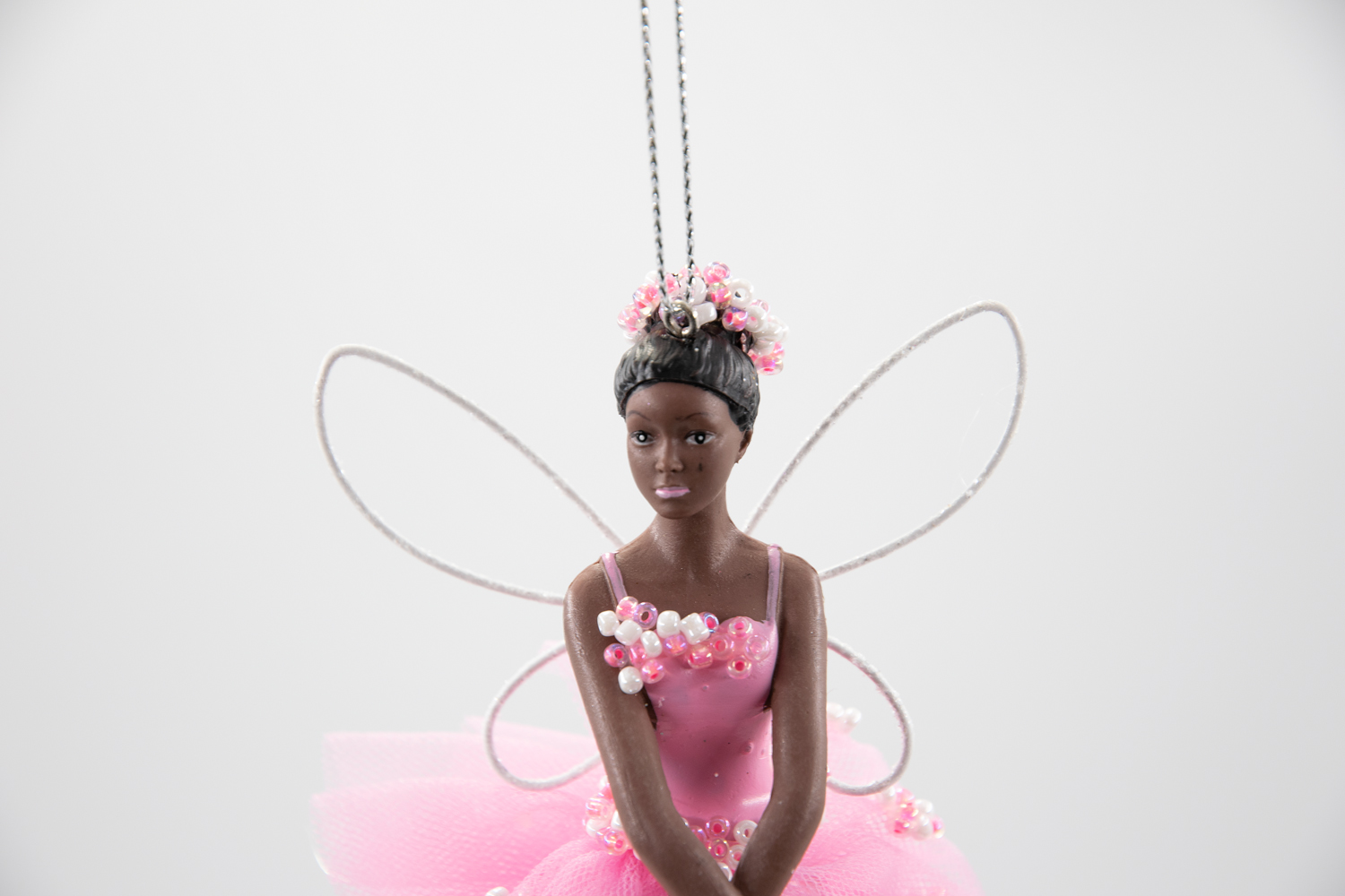 Gisela Graham Pink/Irid Black Ballerina Weihnachtsschmuck