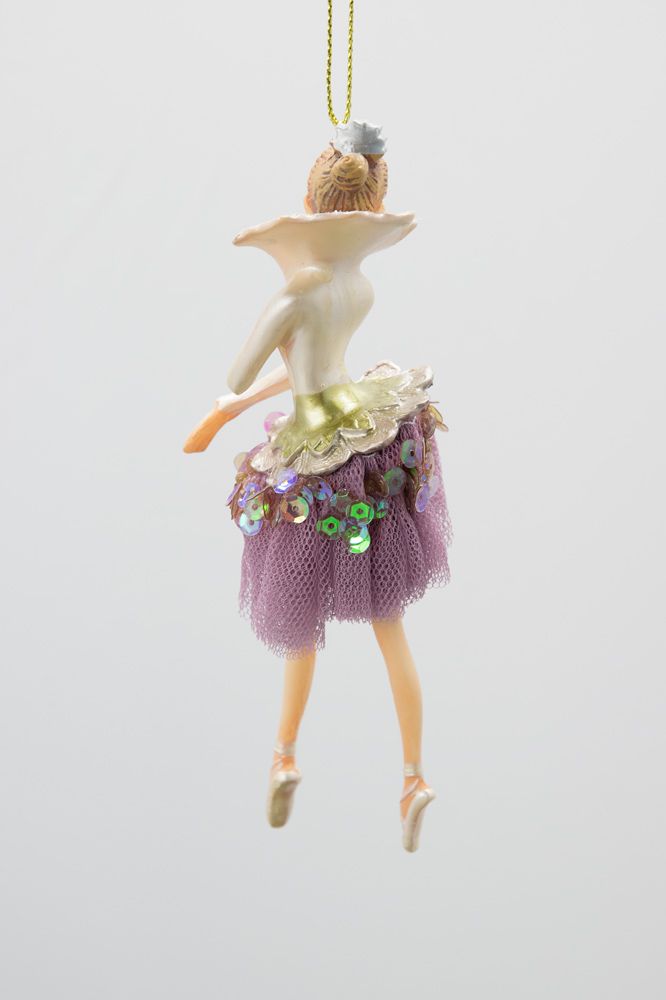 Ballerina creme/lila/grau Tänzerin Christbaumschmuck
