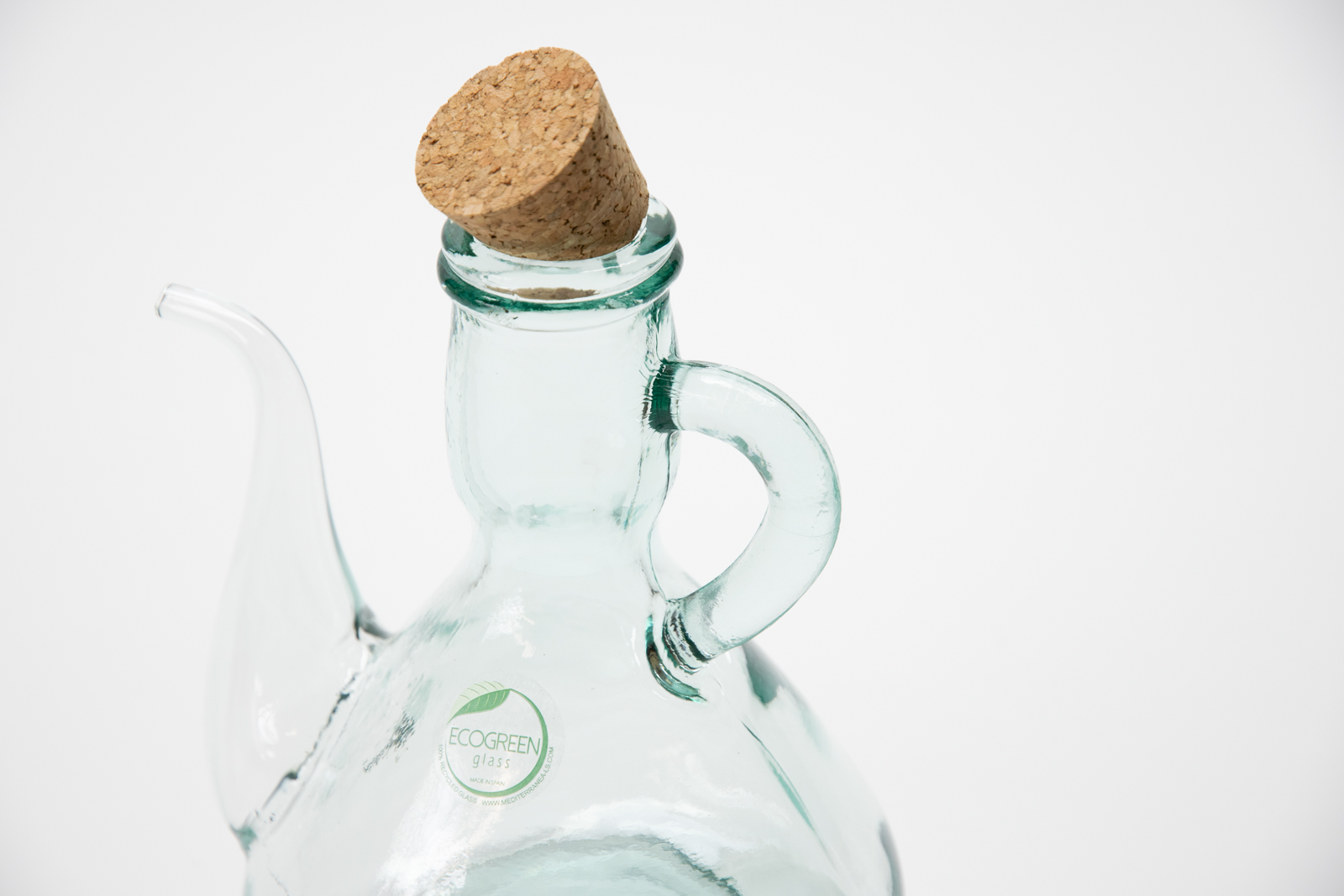 Ecogreen Flasche 500ml mit Ausgiesser Kork Verschluss & Henkel Decor Landhausstil