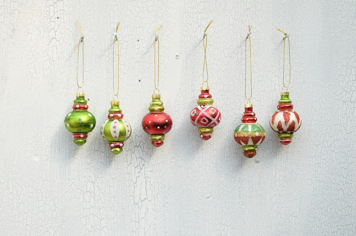 Glaskugel 6er Set  Weihnachtsschmuck