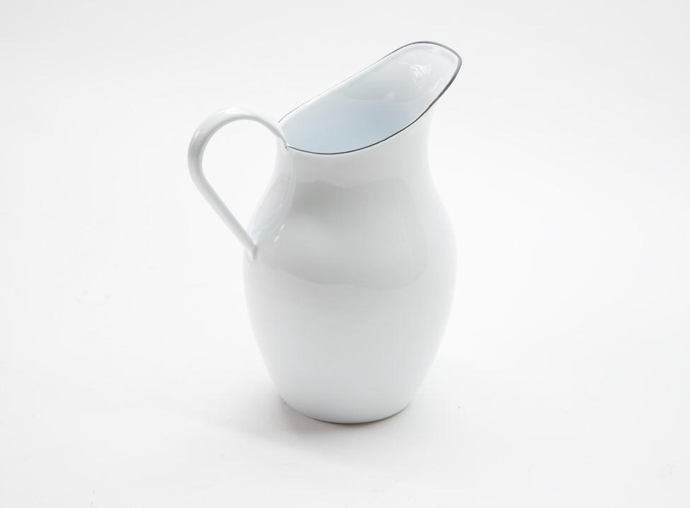 Krug Wasserkrug Emallie weiss 2,5l Landhausstil  