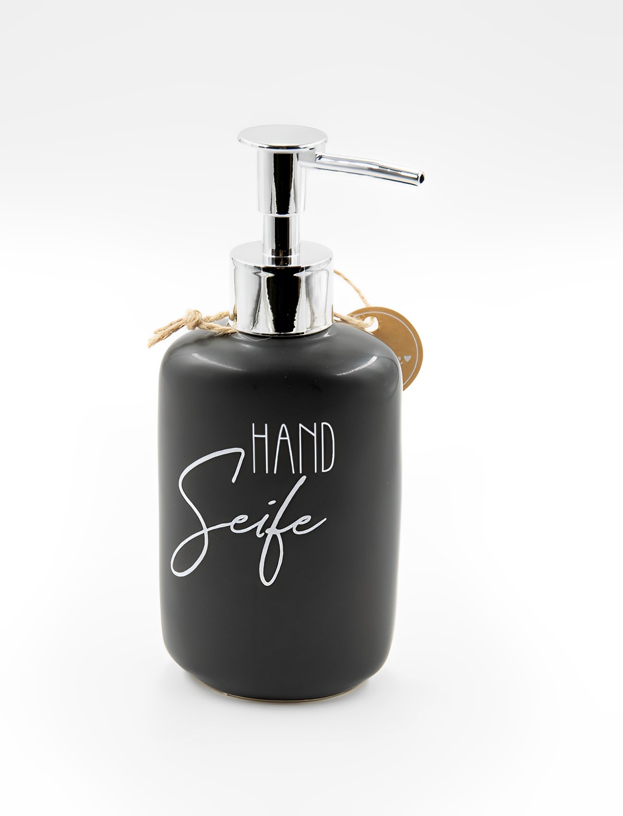 Seifenspender Keramik 270ml scwarz Landhausstil   