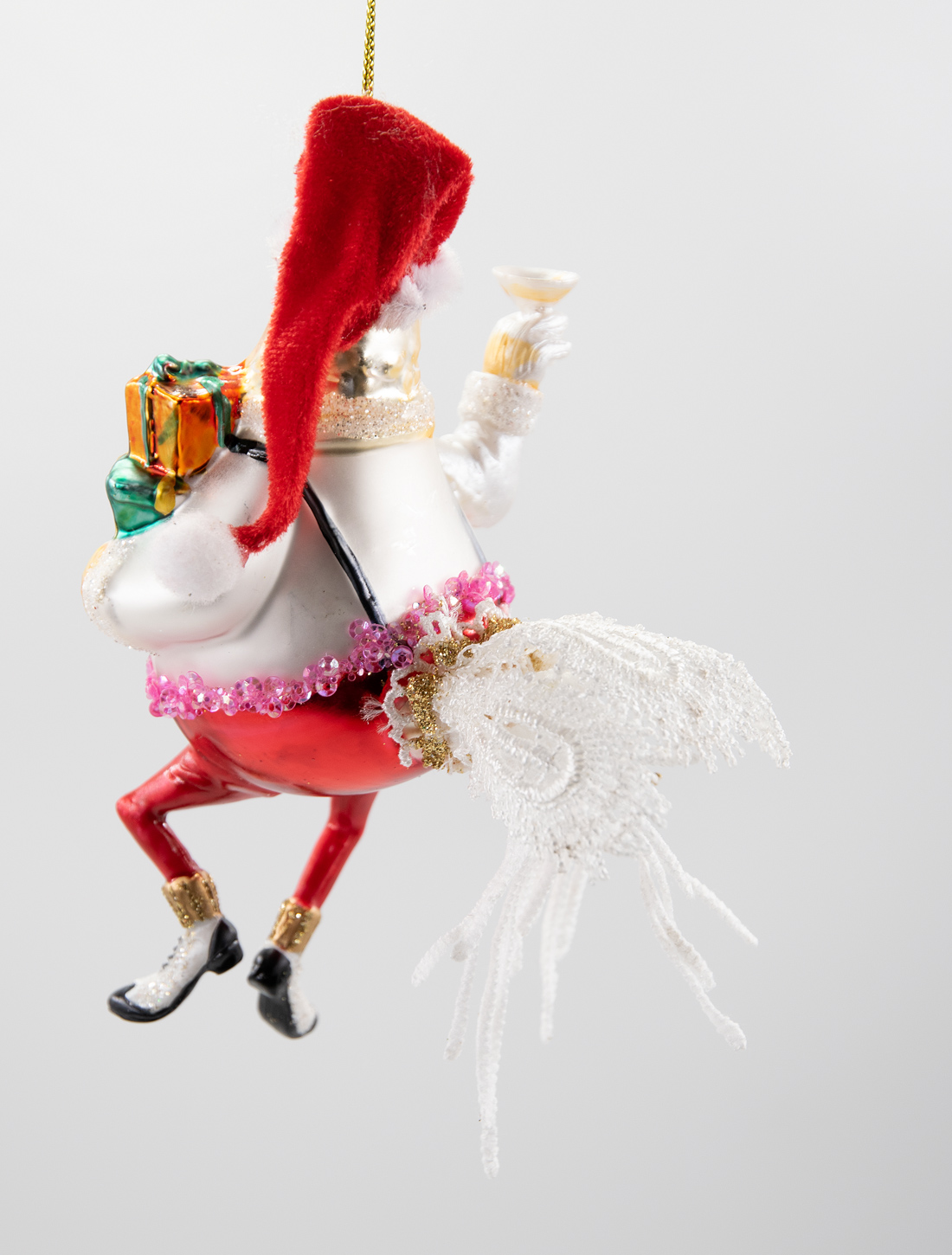 Weihnachtsschmuck Hänger Huhn Henne mit Weihnachtsmütze