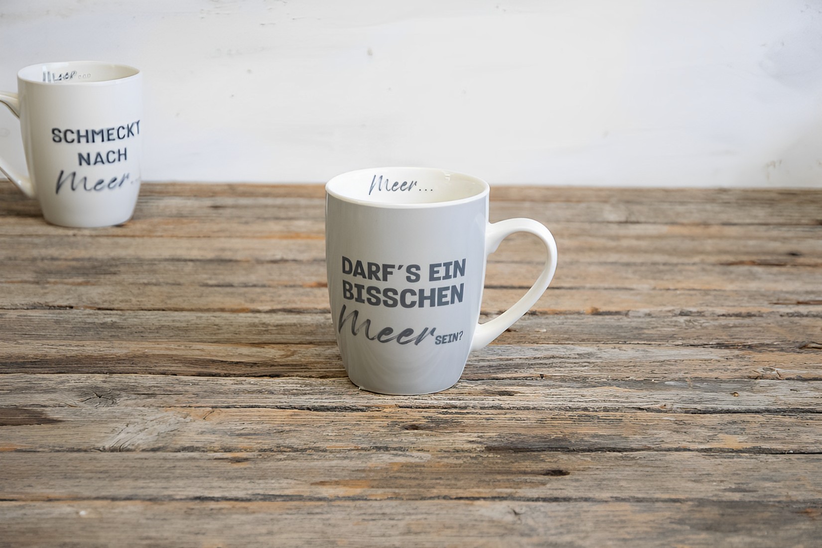 B-Ware Kaffeetasse Becher Tasse  Keramik 350ml Darf`s ein Bisschen Meer sein? Maritim 