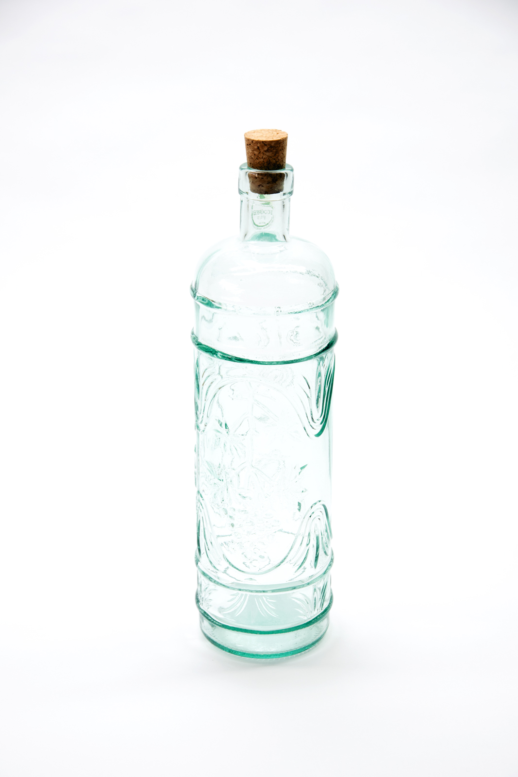 Ecogreen Flasche 1L mit Kork Verschluss Decor Wein