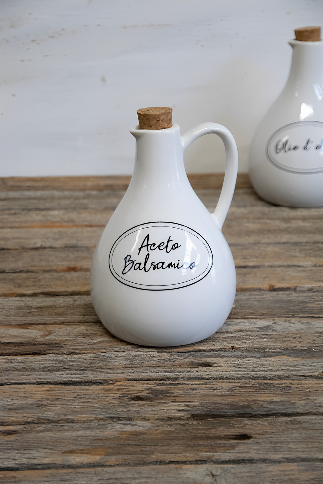 Essigflasche Keramik weiß 550ml Cucina Landhausstil  