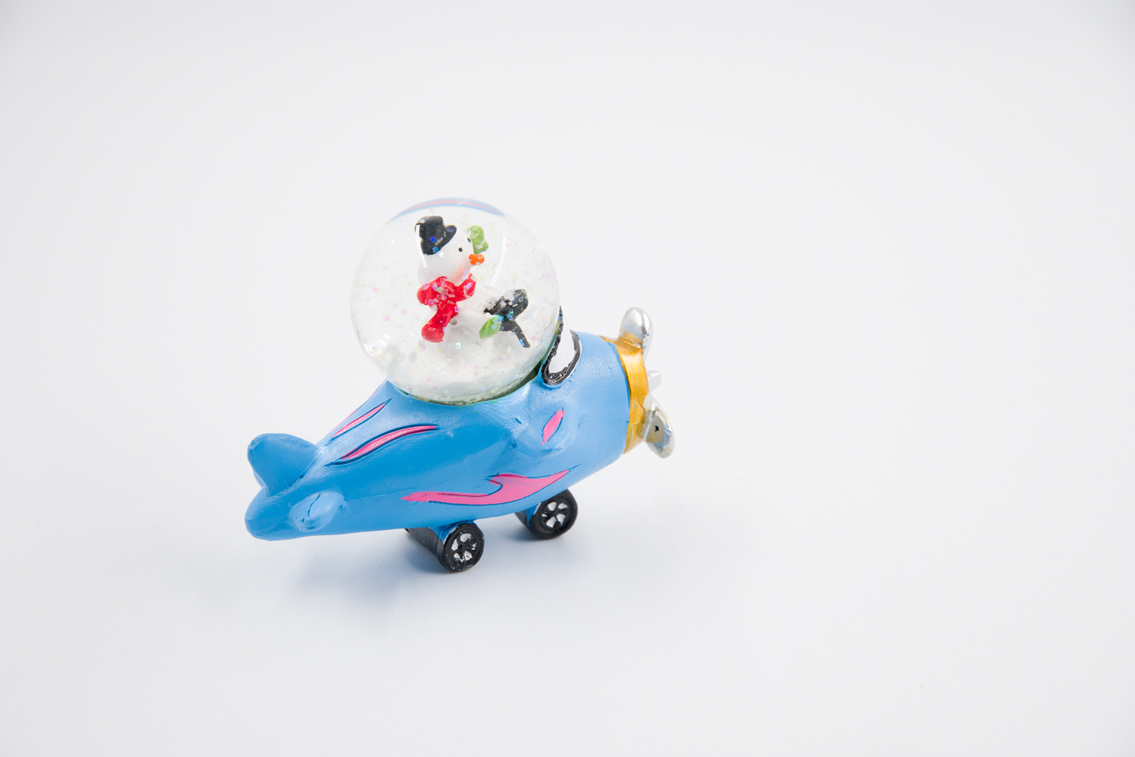Gisela Graham Schneekugel Flugzeug Weihnachtsschmuck