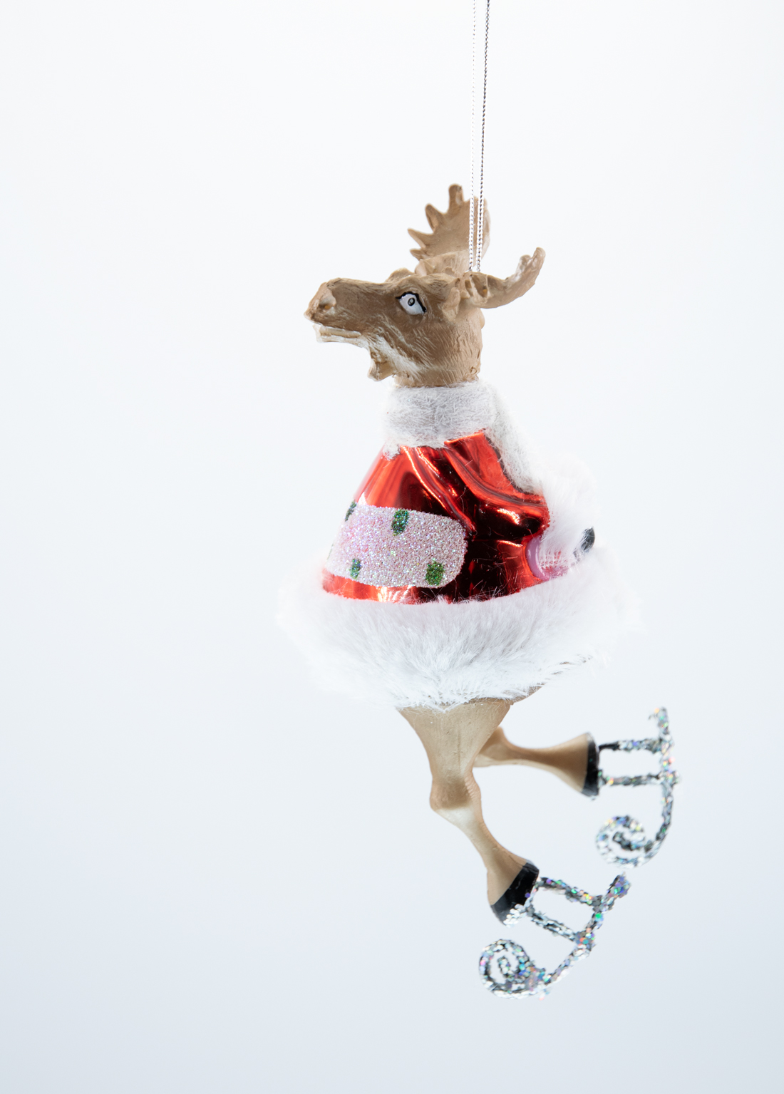 Weihnachtsschmuck Hänger Rentier mit Schlittschuhen