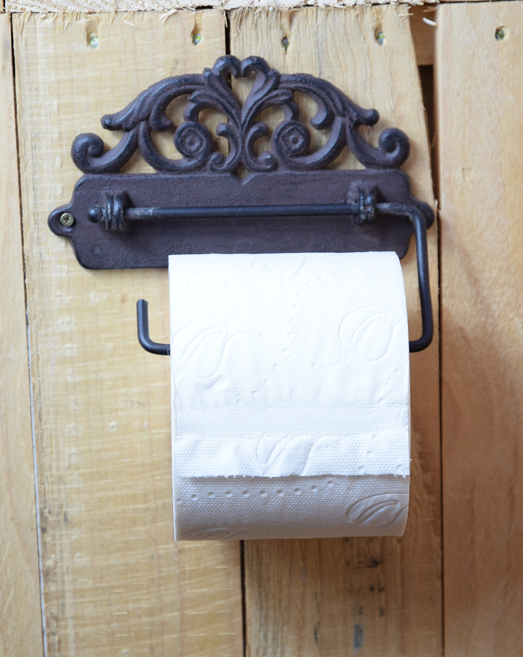 Toilettenpapierhalter Metall braun Landhausstil 