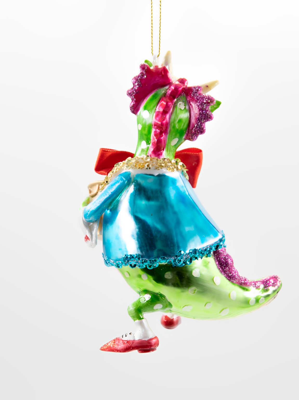Weihnachtsschmuck Hänger Drache mit Sekt