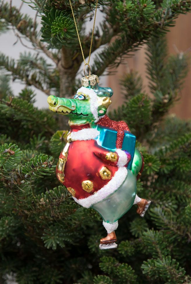 Krokodile Krokodil auf Schlittschuhen Weihnachtsschmuck