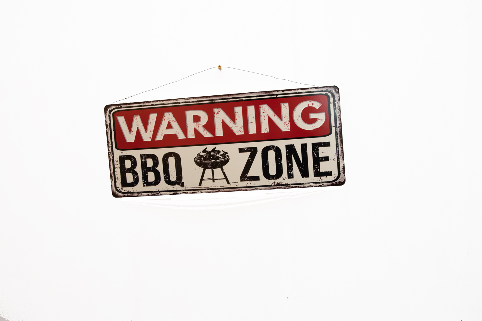 Schild Warning BBQ Zone