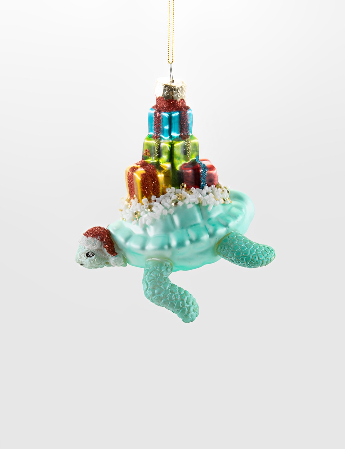 Sass & Belle Turtel Schildkröte mit Geschenken Weihnachtsschmuck   