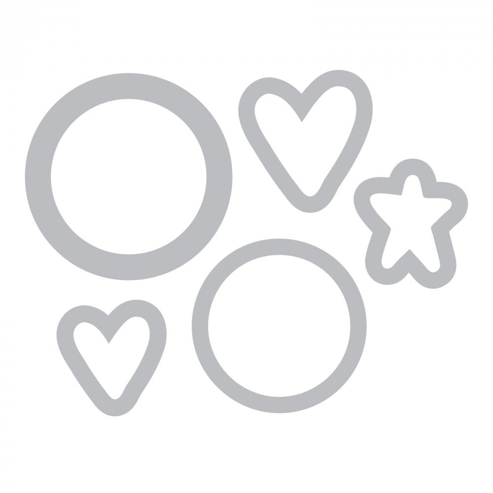 Sizzix Stanze Framelits & Stamps Circles & Icons Heart & Star