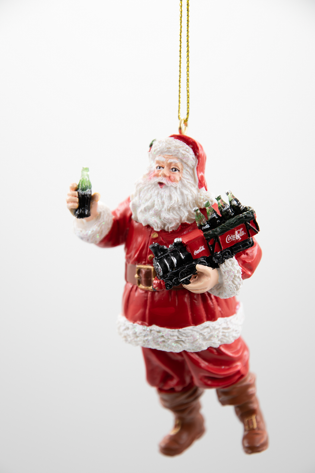 Coca Cola Weihnachtsmann mit Lokomotive Christbaumschmuck 