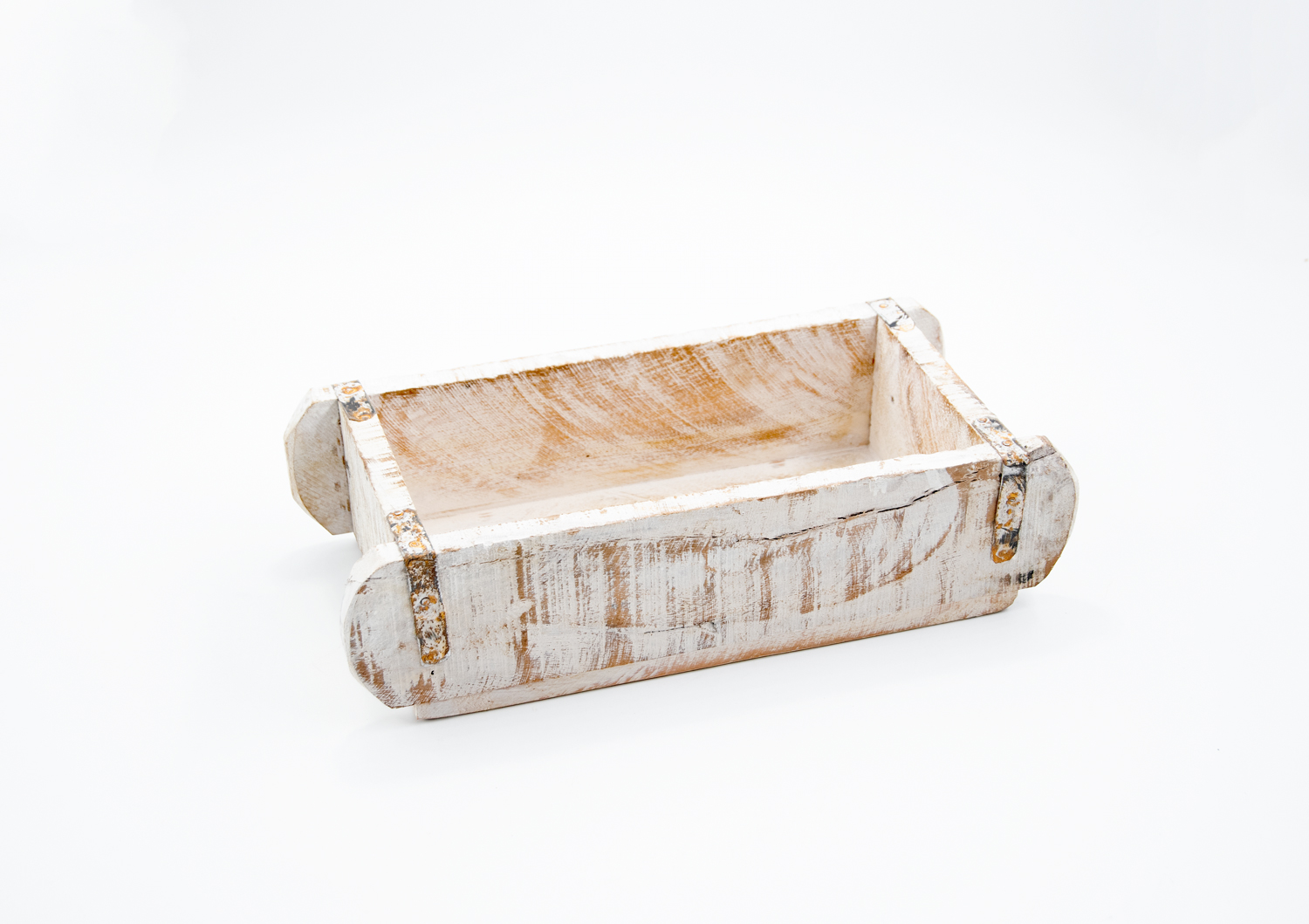 Ziegelform Holz Weiss-gewischt Industriestil Landhausstil