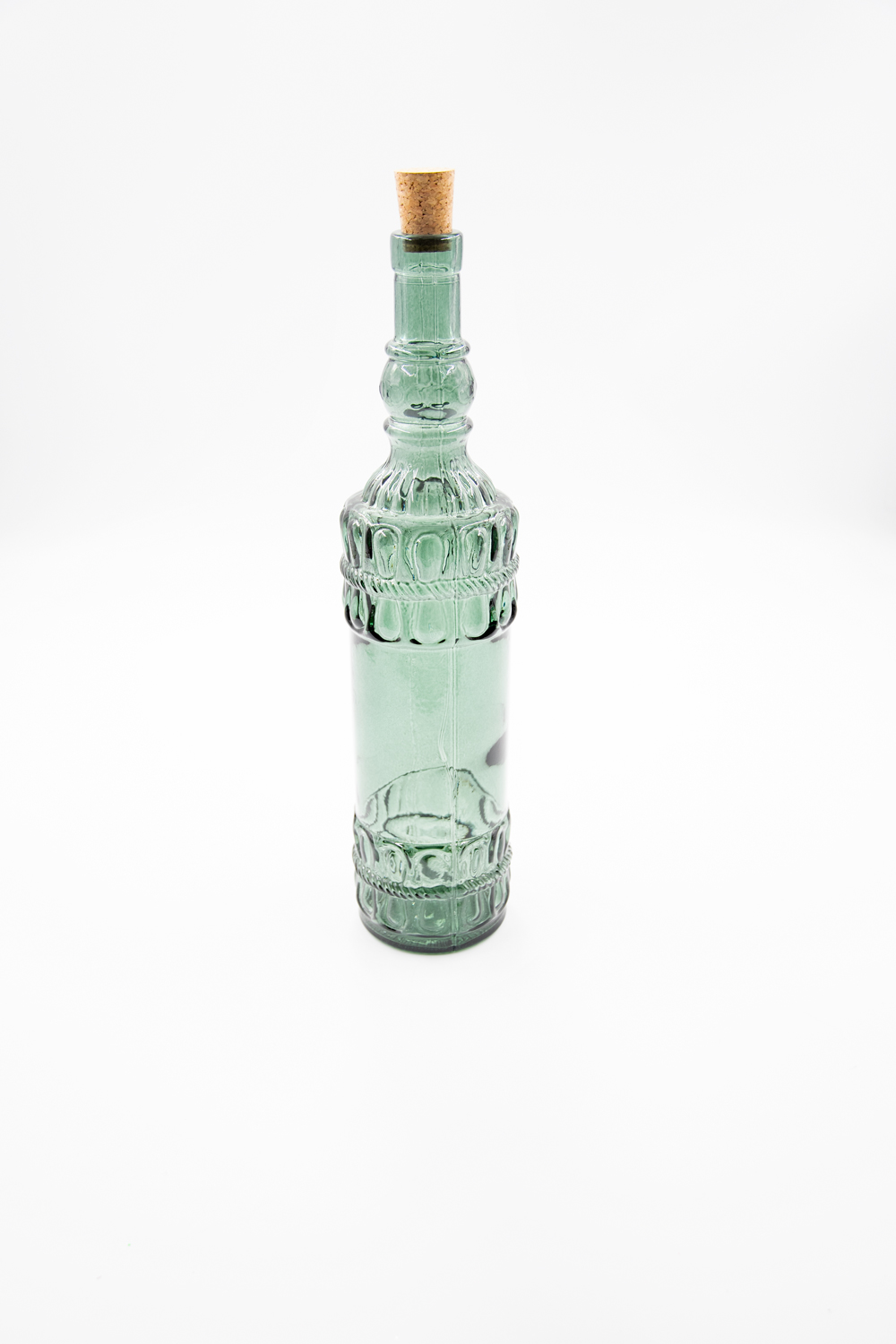 Glasflasche mit Korkverschluß 800ml Essig / Öl Landhausstil