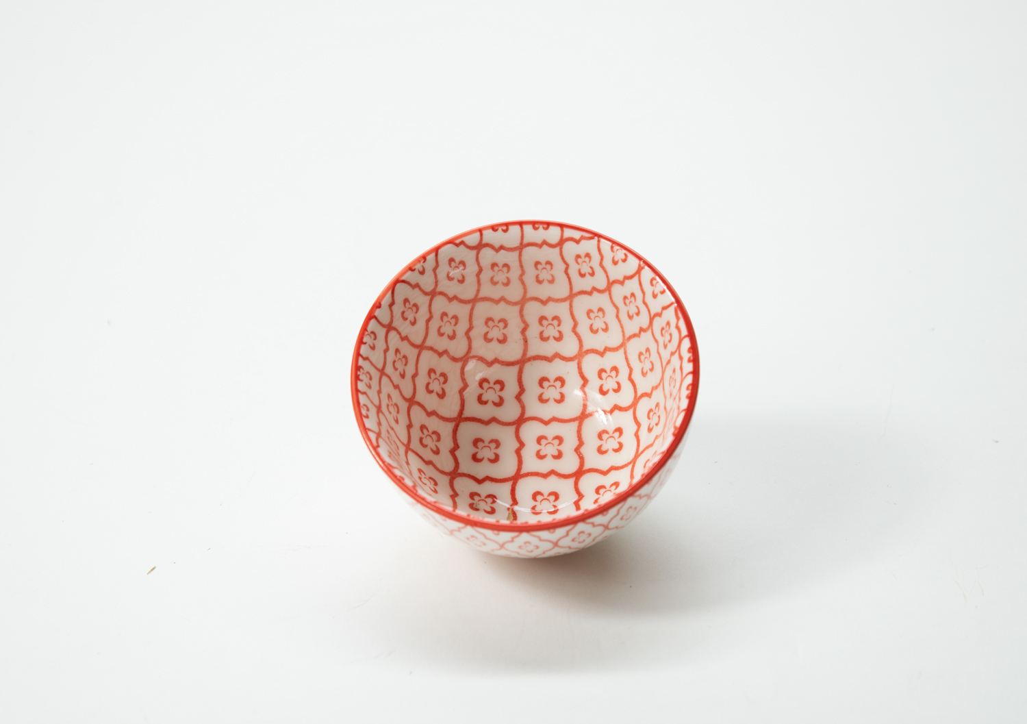 Schale Dipschale Keramik rot/weiß Landhausstil