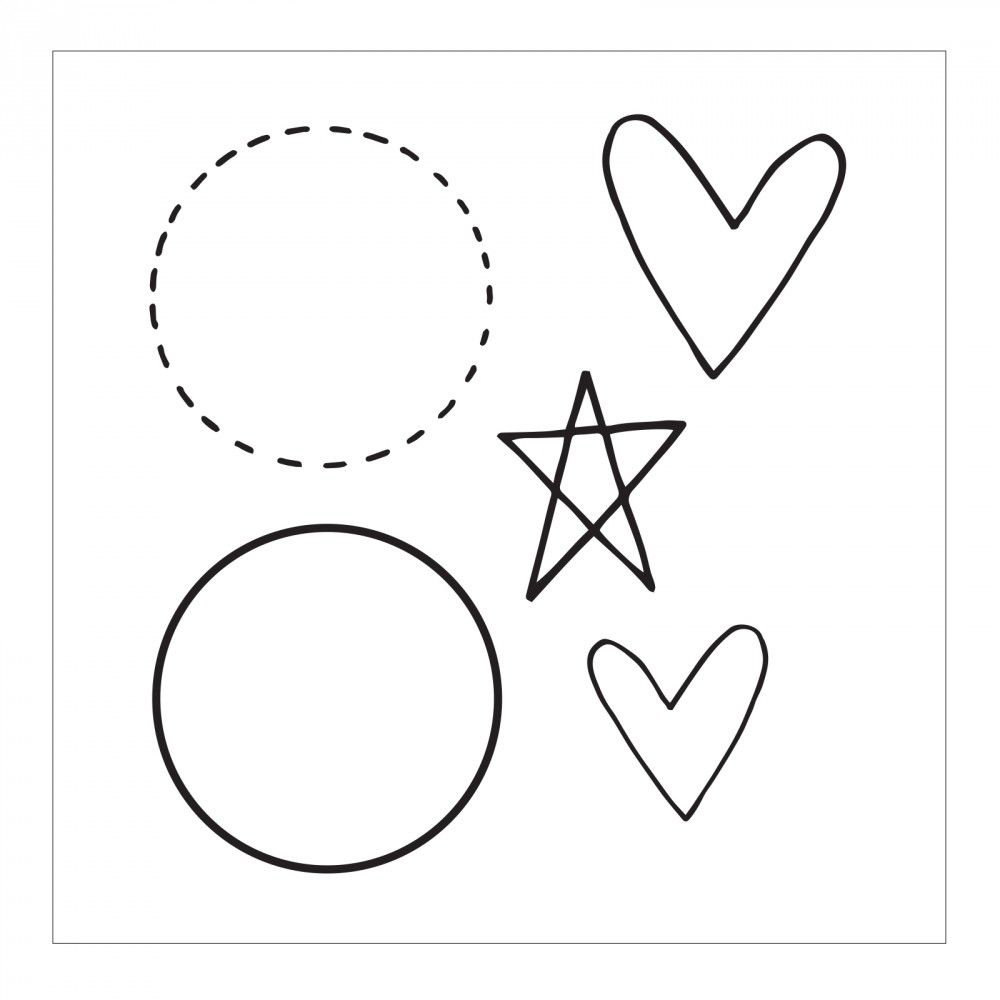 Sizzix Stanze Framelits & Stamps Circles & Icons Heart & Star