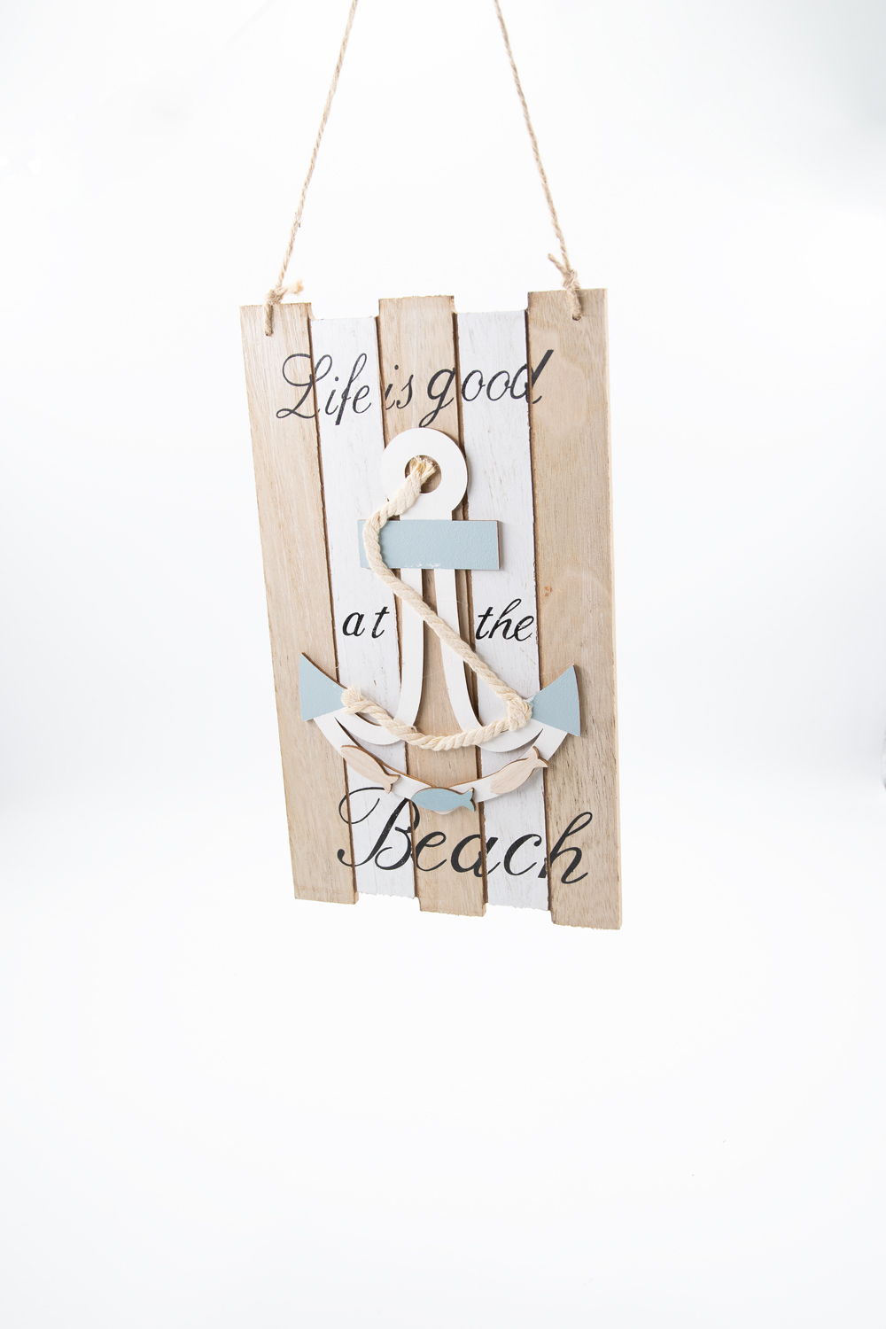 Türschild Anker Holz Life is good at the Beach Maritim Landhausstil