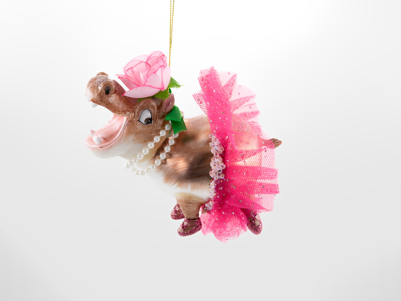 Weihnachtsschmuck Hänger Nilpferd mit Tutu