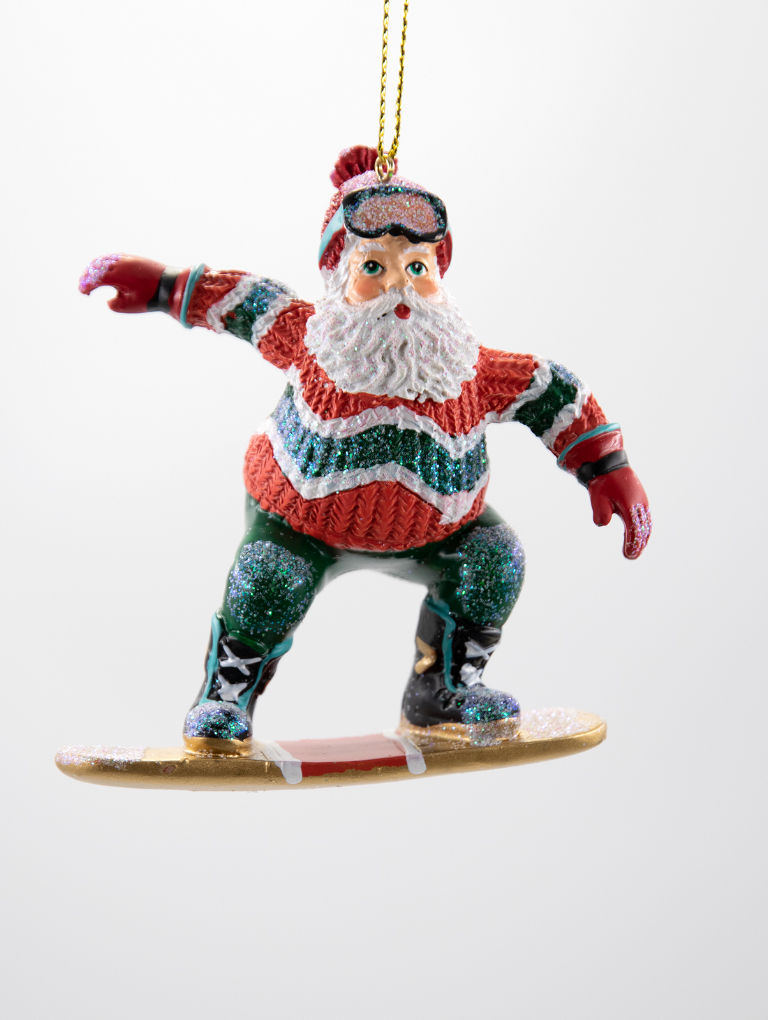 Weihnachtsmann auf dem Snowboard Christbaumschmuck