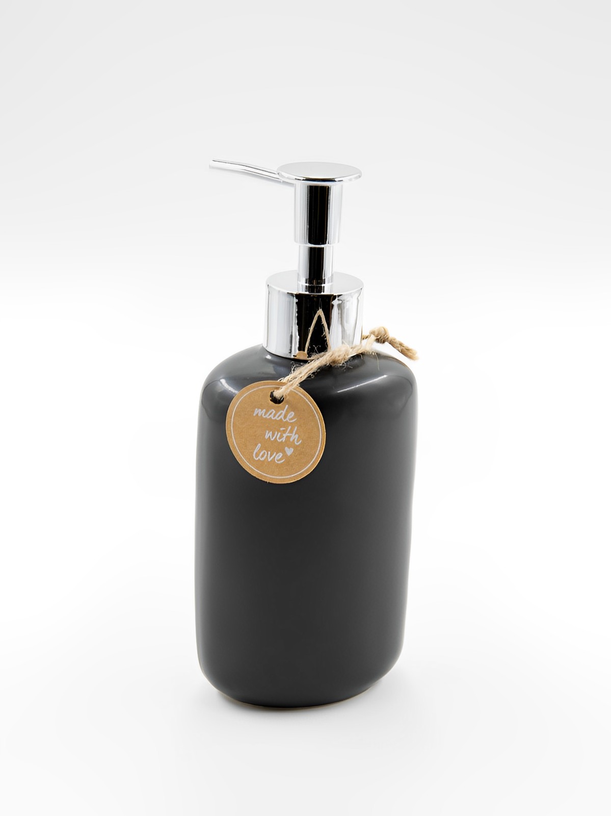 Seifenspender Keramik 270ml scwarz Landhausstil   