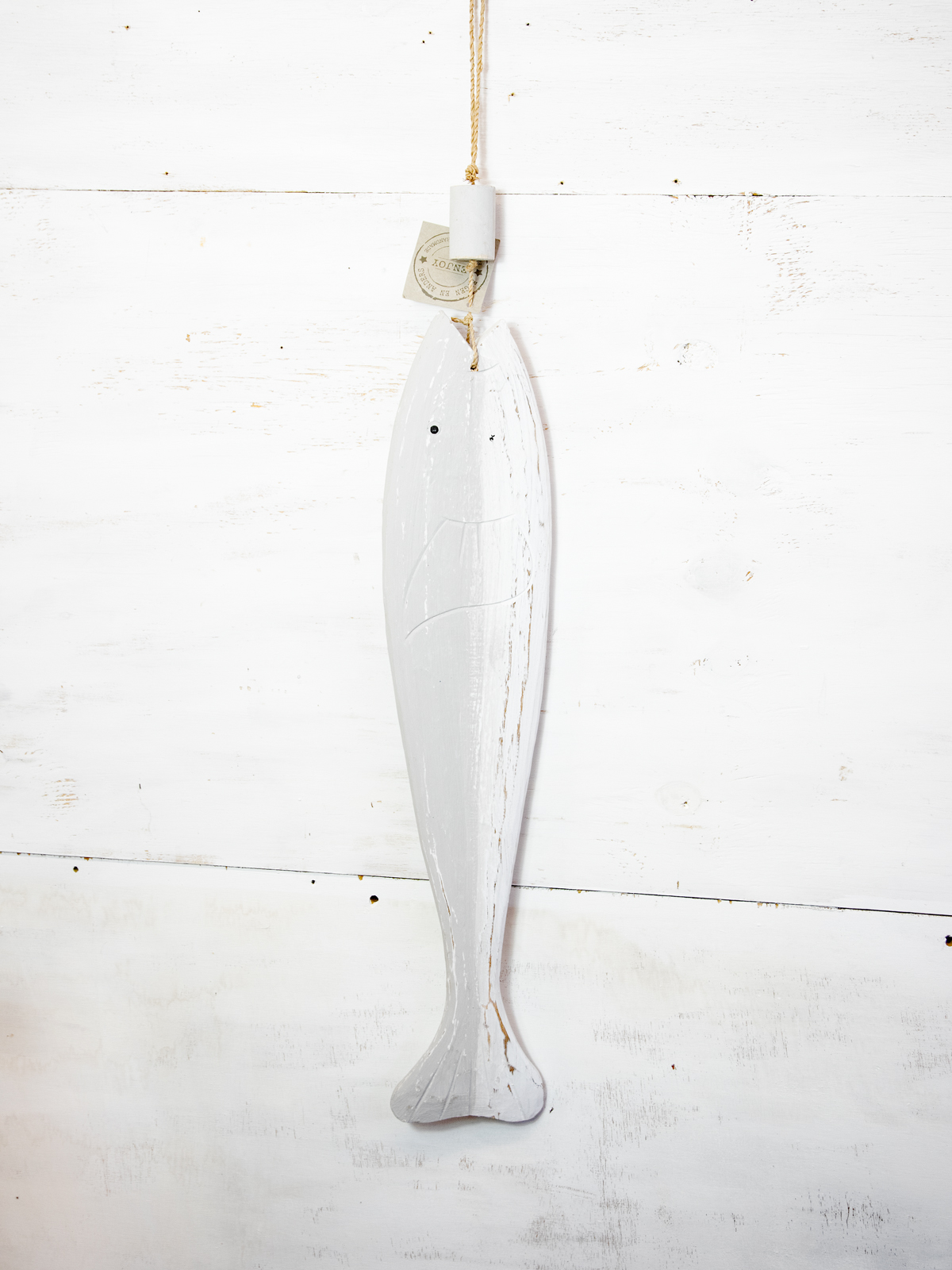 Deco Fisch grau/weiß  Maritim