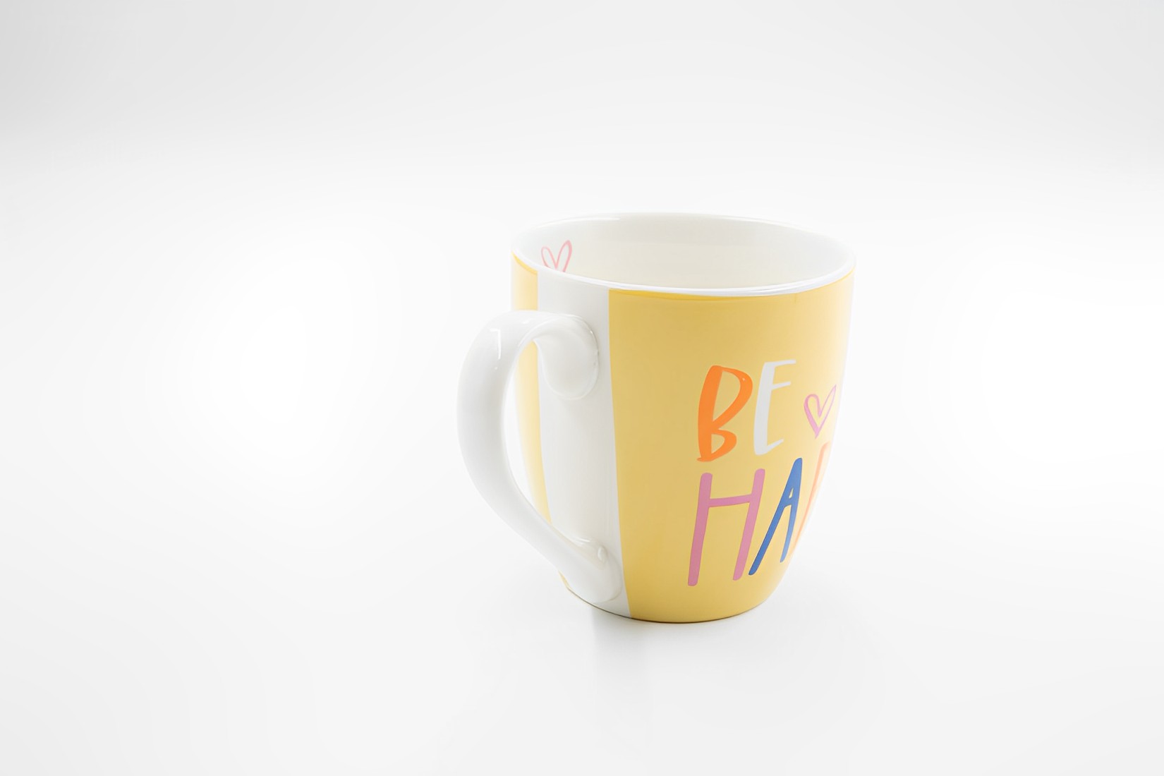 Kaffeetasse Becher Tasse Jumbobecher Keramik 400ml Happy Day gelb Landhausstil 