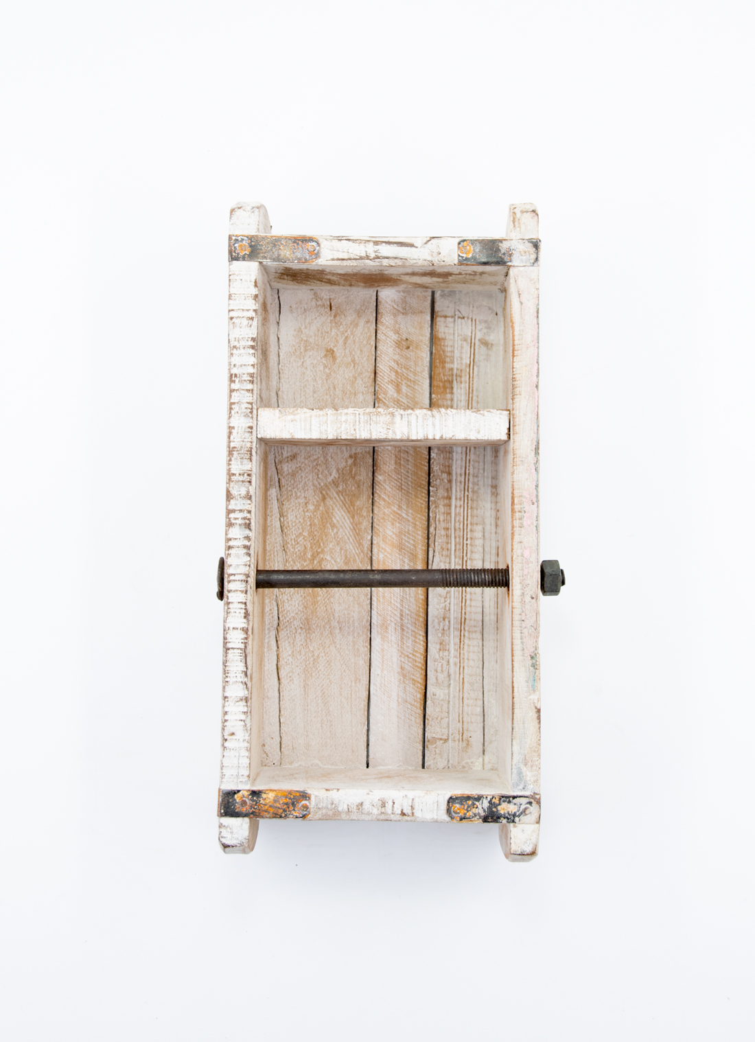 Toilettenpapierhalter Ziegelform Holz Weiss-gewischt Industriestil Landhausstil 