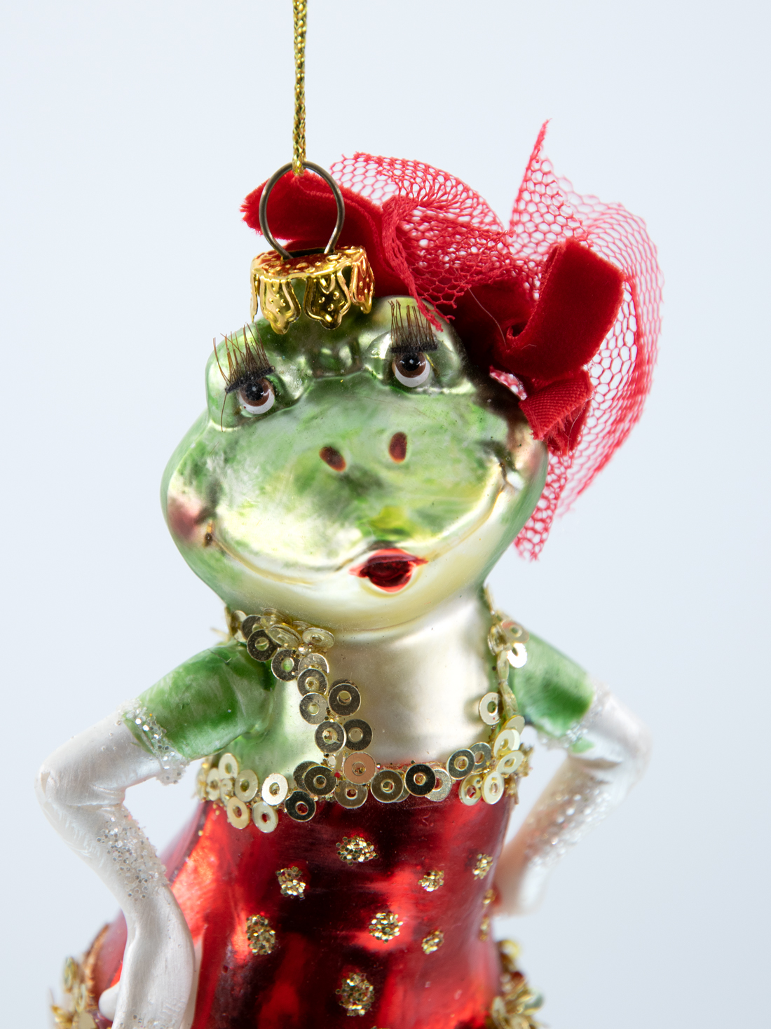 Weihnachtsschmuck Hänger Froschmädchen mit Kleid