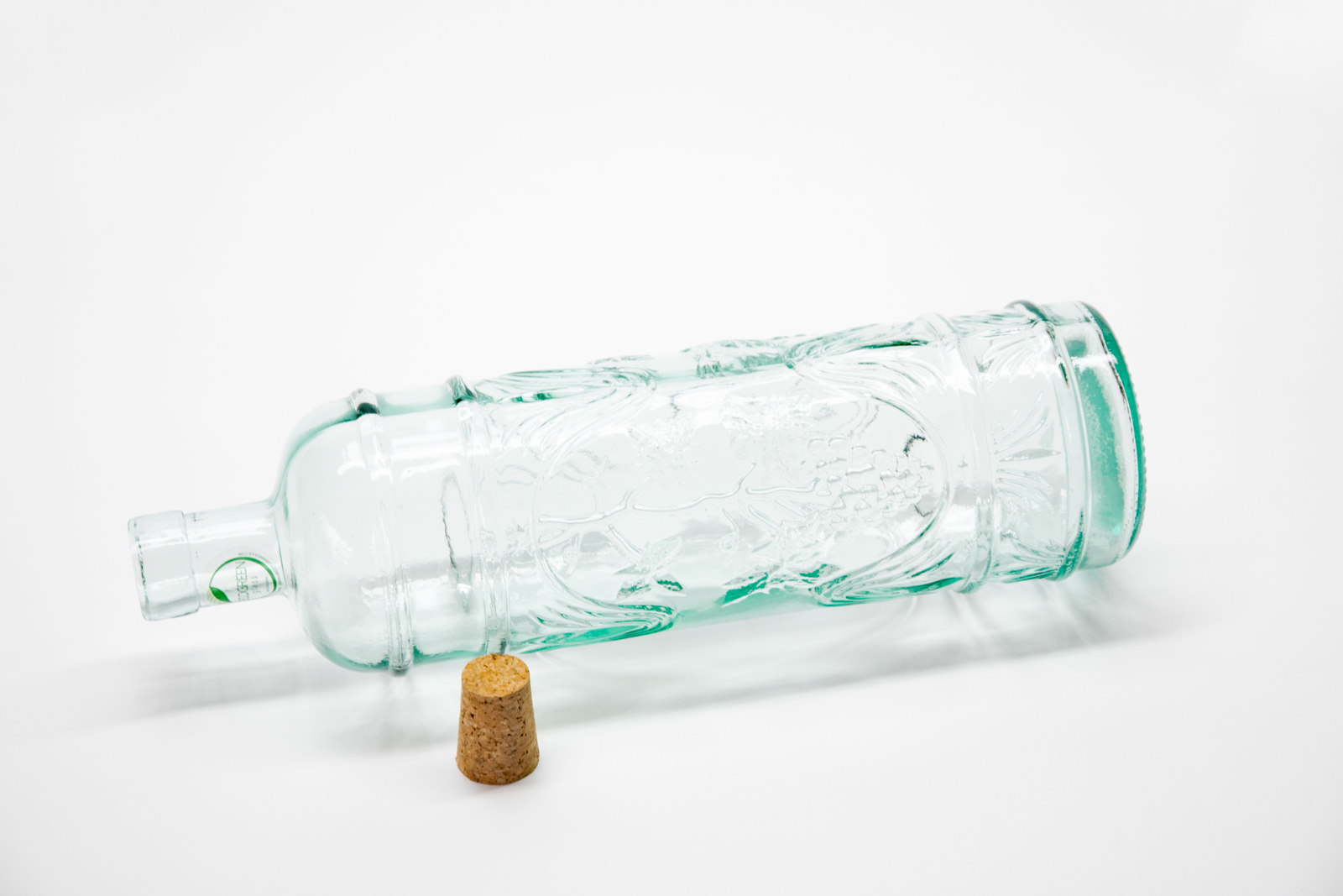 Ecogreen Flasche 1L mit Kork Verschluss Decor Wein